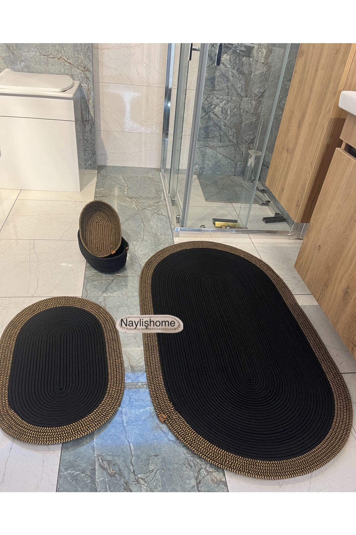 naylişhome 70*120-40*60-2 sepetli banyo takım. hediyelik çeyizlik jüt hasır bohem modern