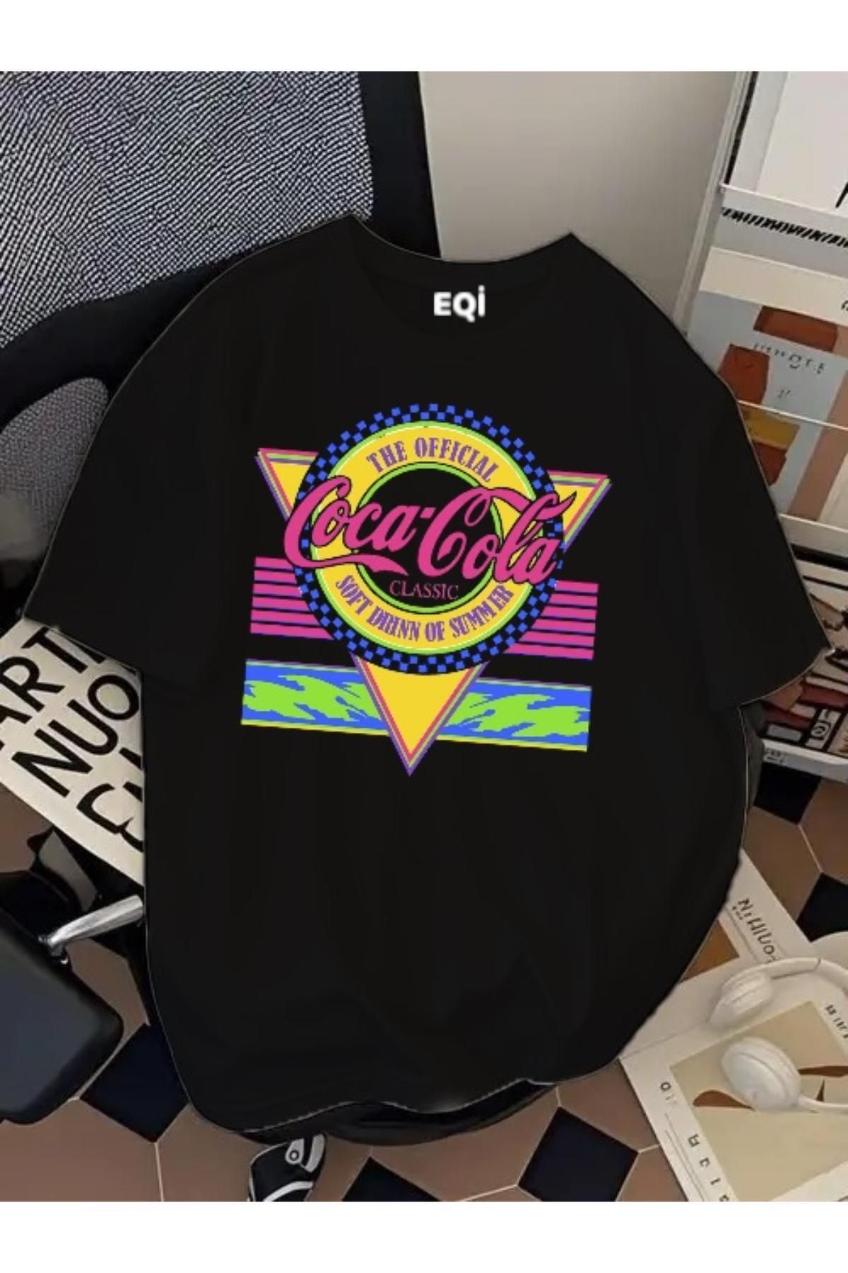 EQİ Coco-Cola Summer Baskılı Oversize T-Shirt