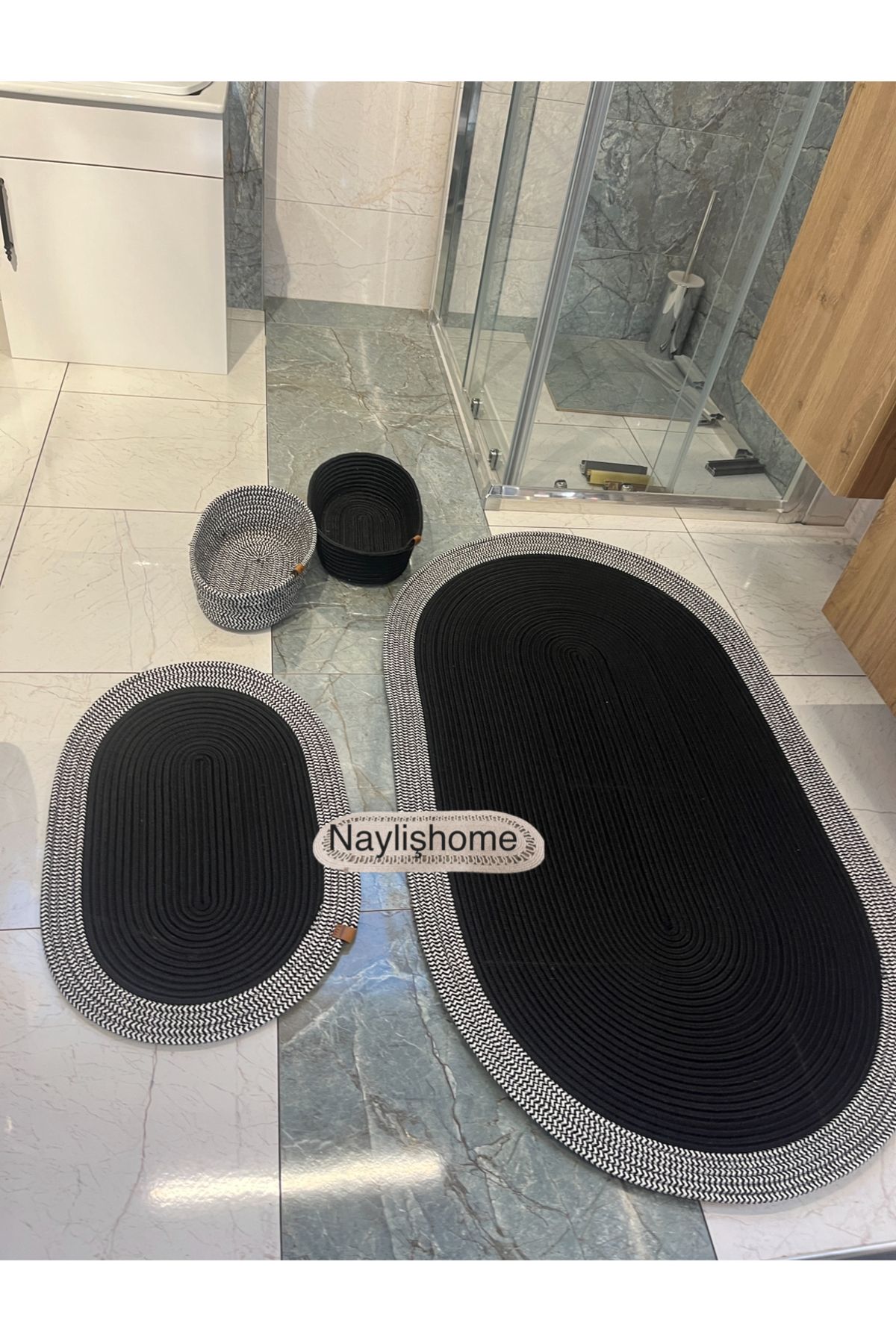 naylişhome 70*120-40*60-2 sepetli banyo takım. hediyelik çeyizlik jüt hasır bohem modern