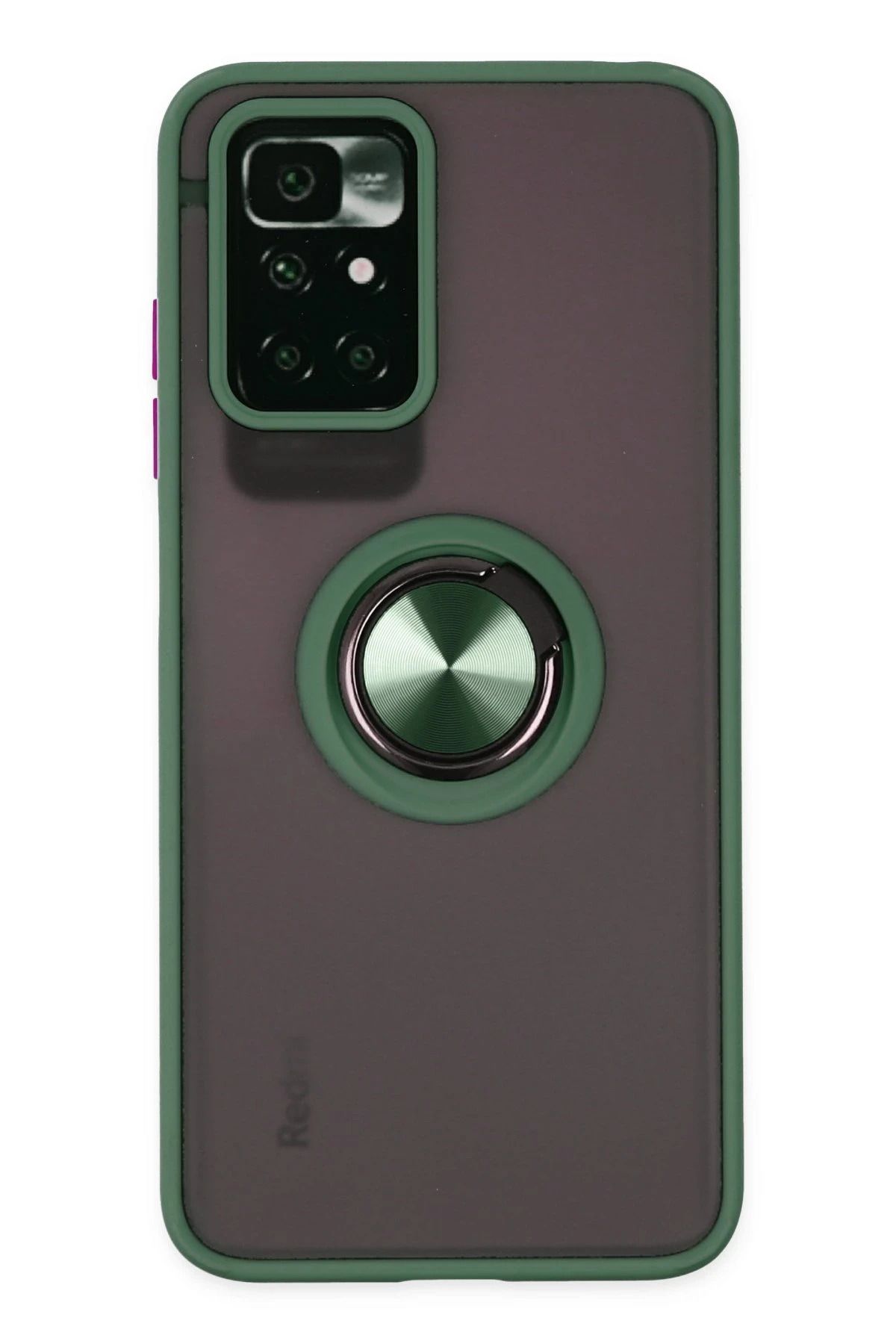 NewFace Xiaomi Redmi 10 2022 Kılıf Montreal Yüzüklü Silikon Kapak - Yeşil FERRG