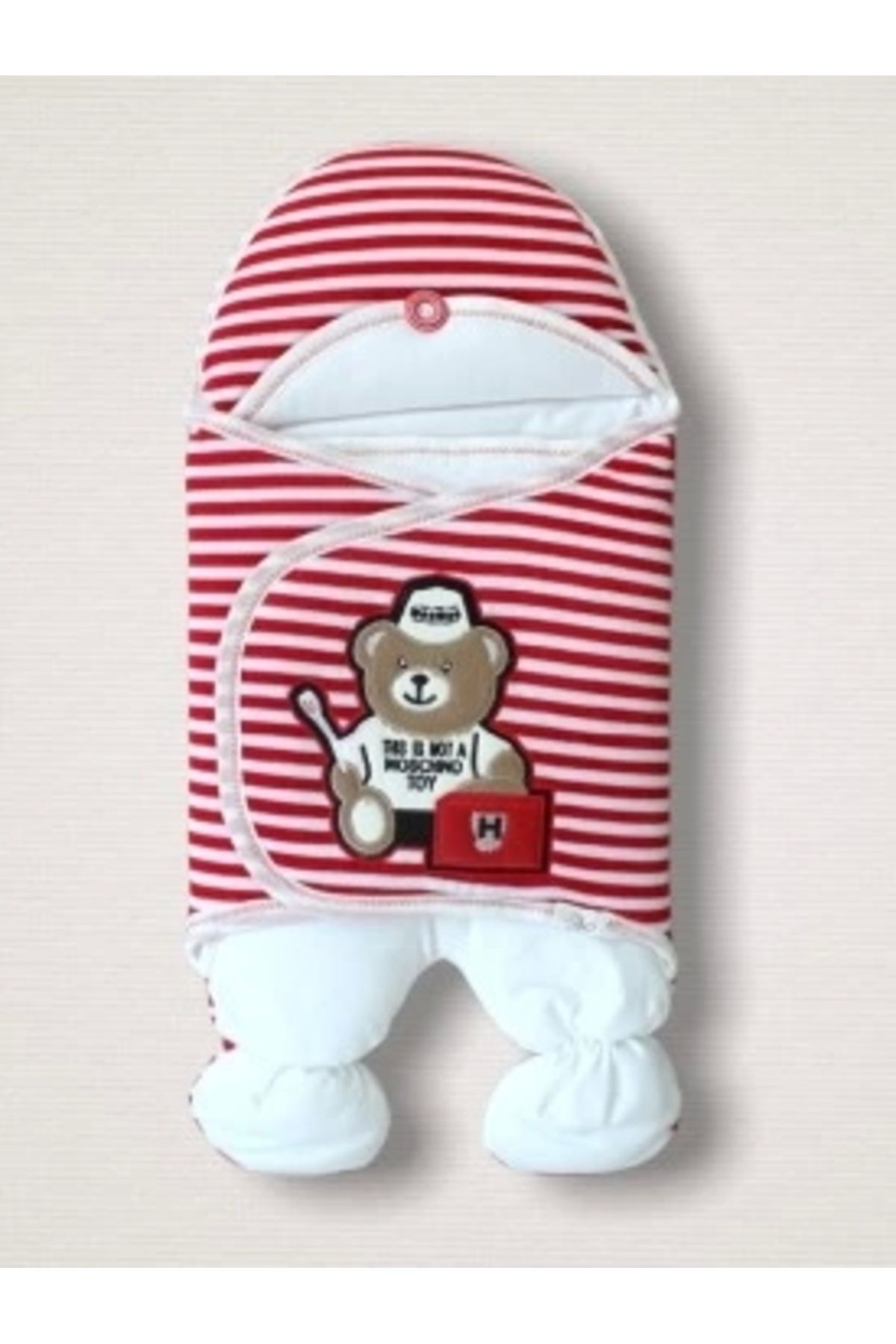 Diji Baby Yenidoğan Dr. Ayıcık Nakışlı Kız-erkek Bebek Ayaklı Kundak Bebek Battaniyesi