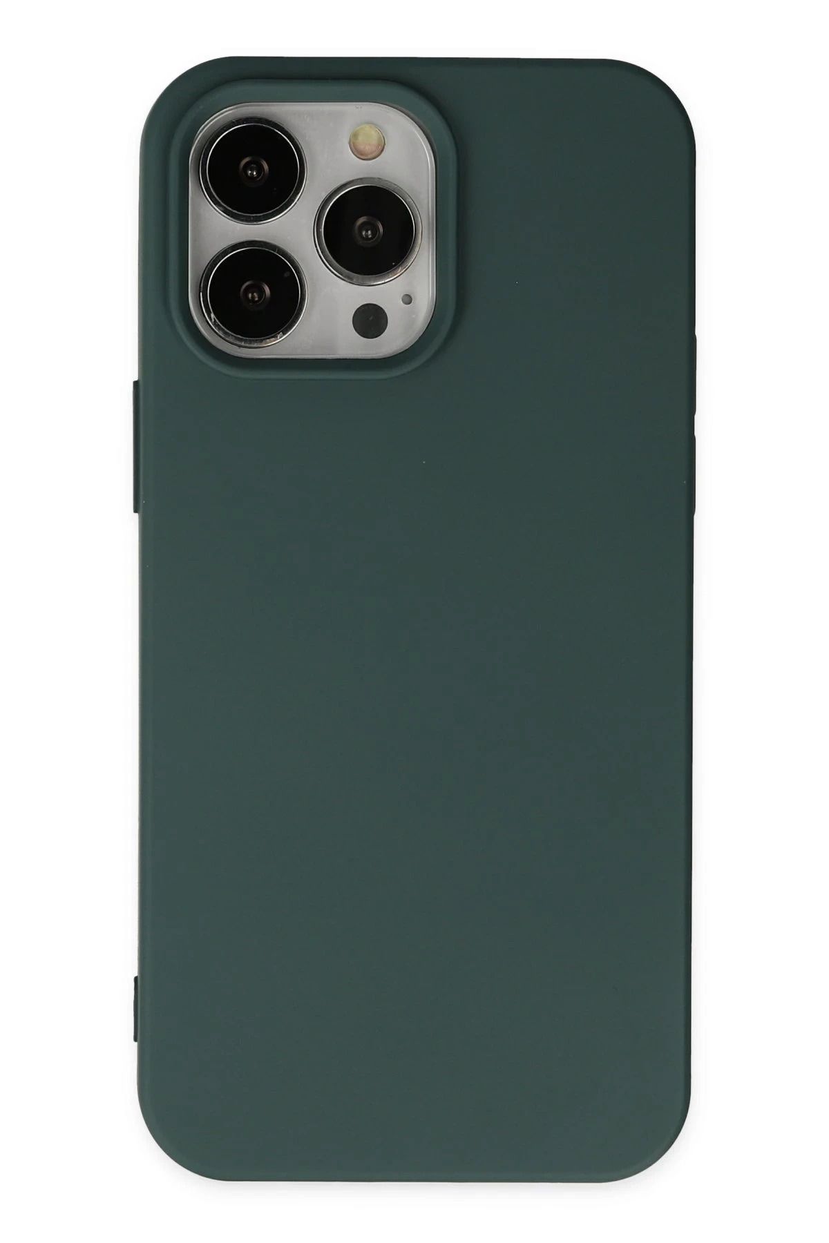 NewFace iPhone 14 Pro Kılıf Nano içi Kadife Silikon - Koyu Yeşil FERRG