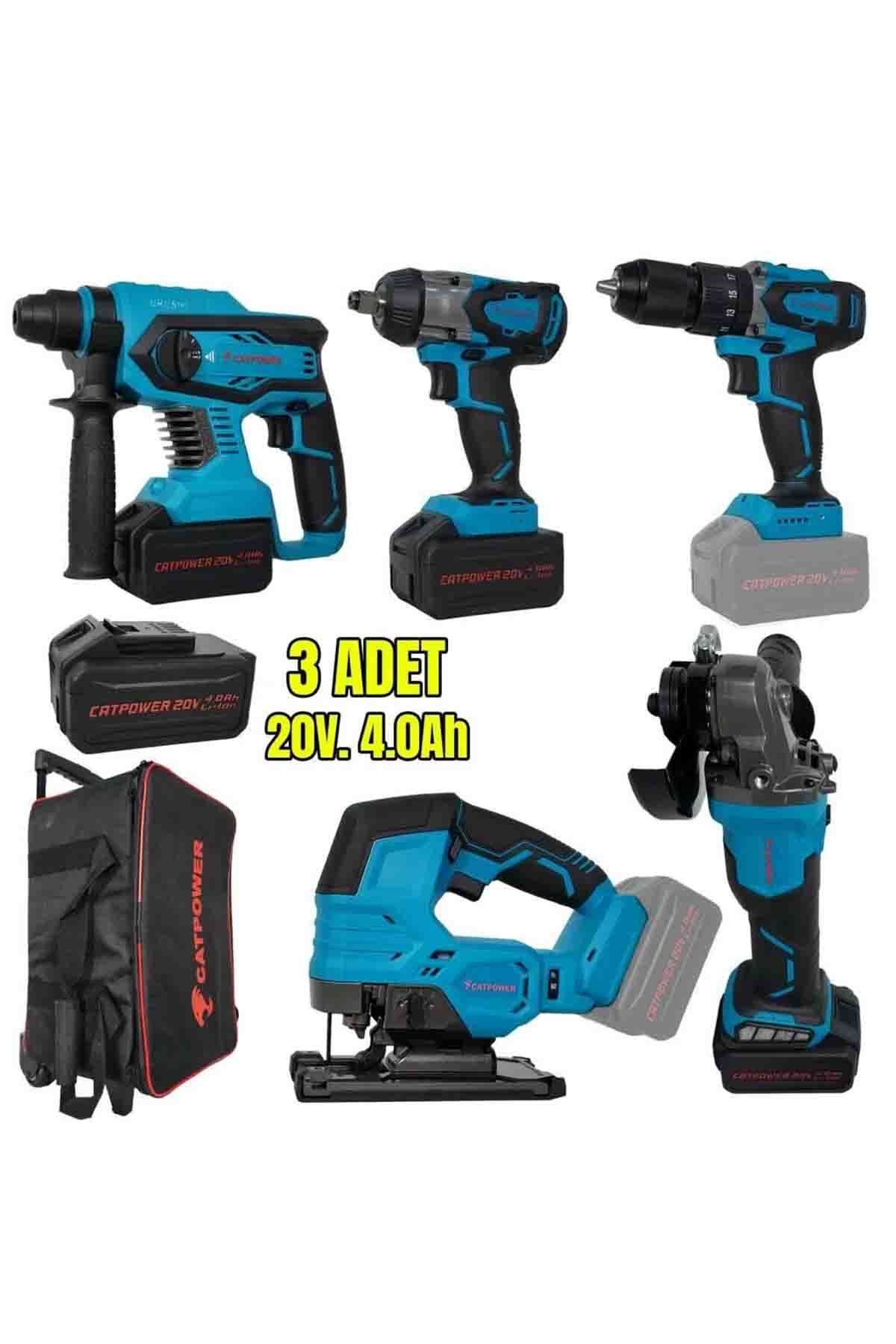 CATPOWER EL ALETLERİ CATPOWER KÖMÜRSÜZ AKÜLÜ SET: DARBELİ VİDALAMA / KIRICI-DELİCİ / AVUÇ TAŞLAMA / SOMUN SIKMA / DEKUPAJ