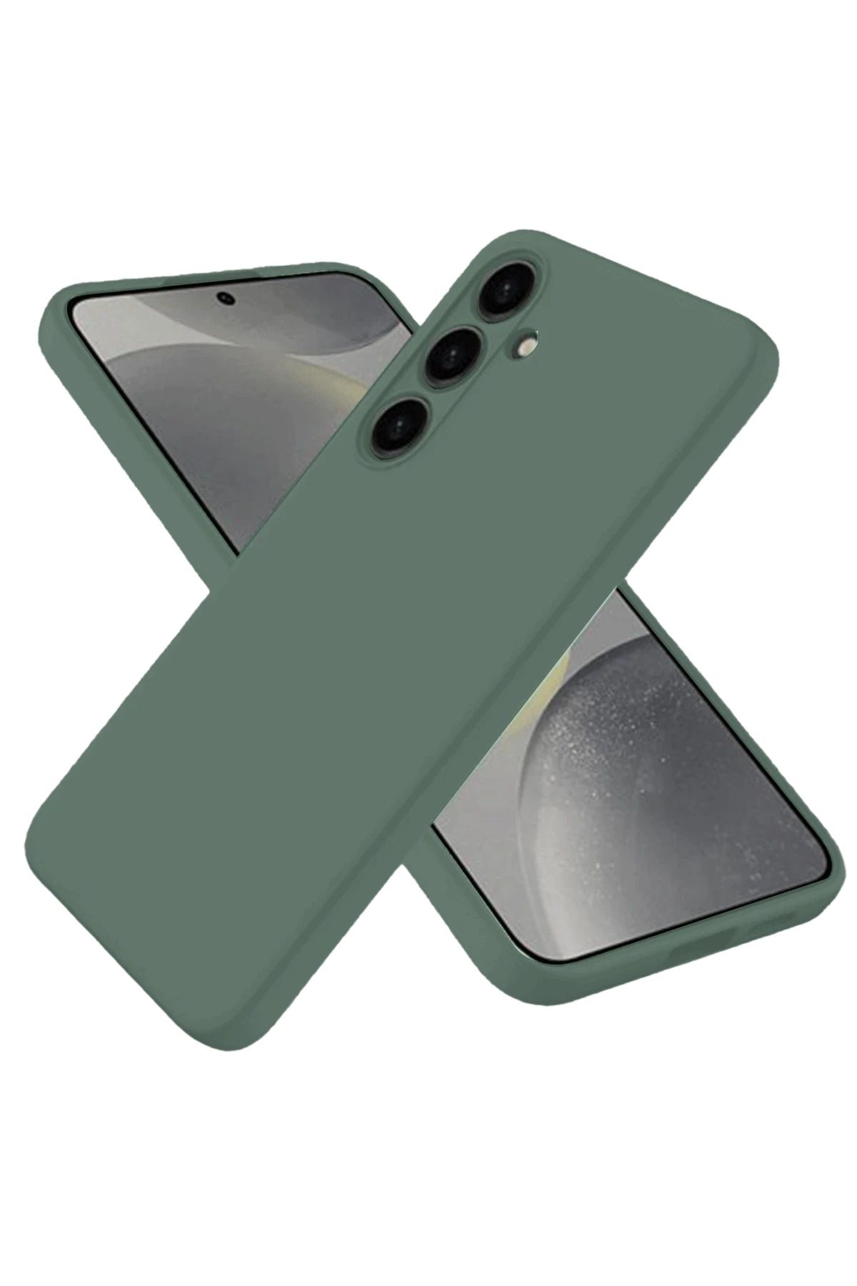 NewFace Samsung Galaxy S25 Kılıf Nano içi Kadife Silikon - Koyu Yeşil FERRG
