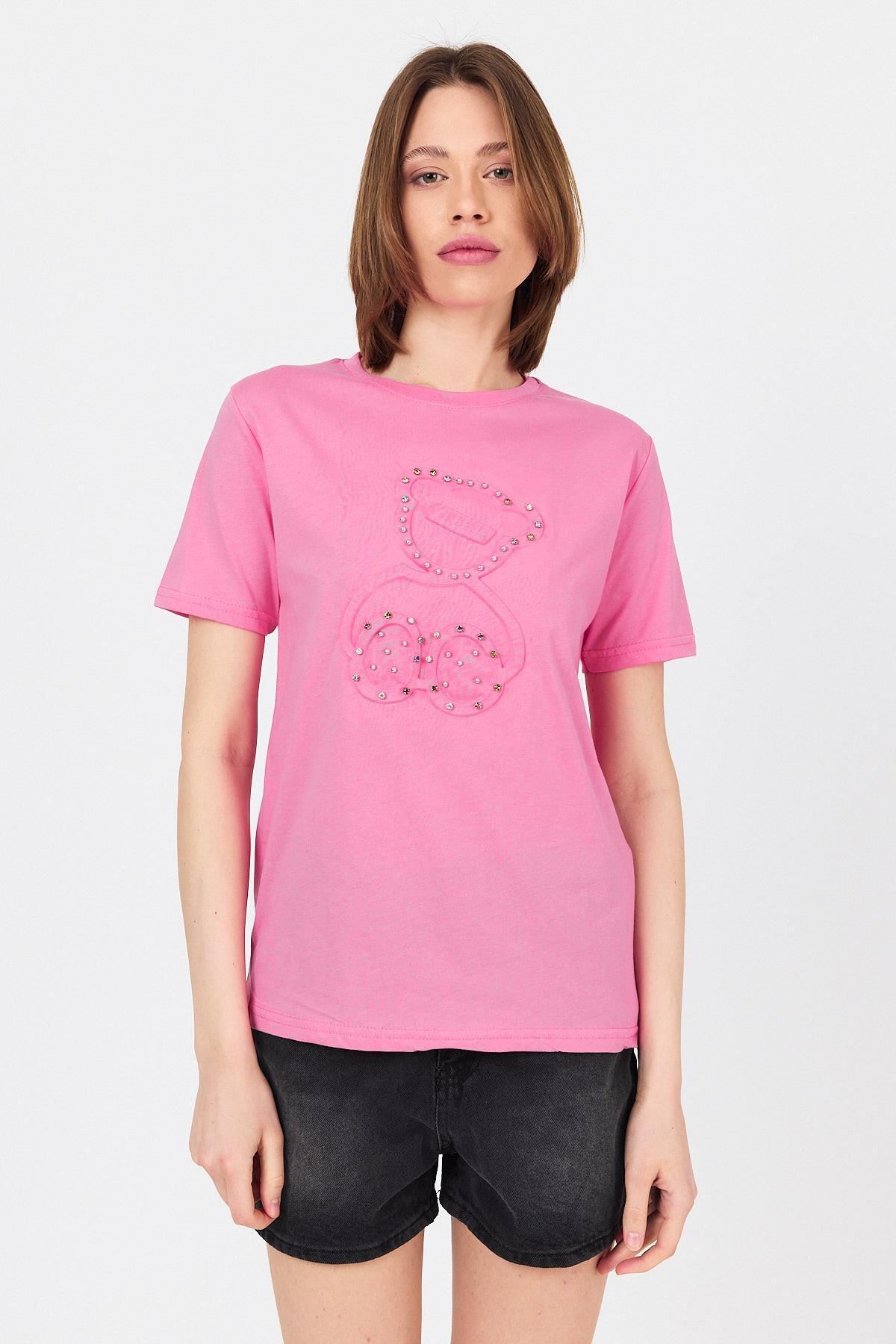 Rays Pembe Ayı Kabartmalı Tişört 25226