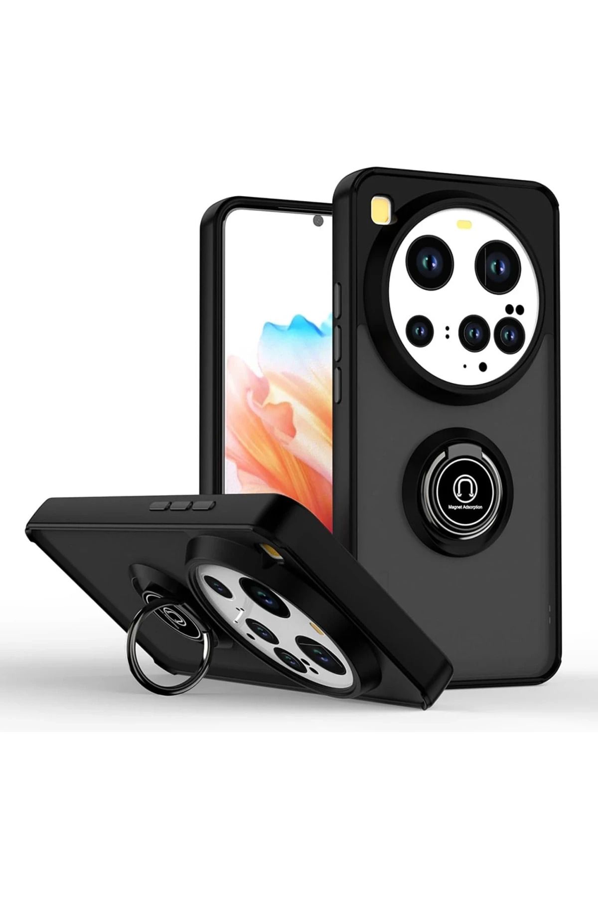 NewFace Xiaomi Mi 15 Ultra Kılıf Montreal Yüzüklü Silikon Kapak - Siyah FERRG