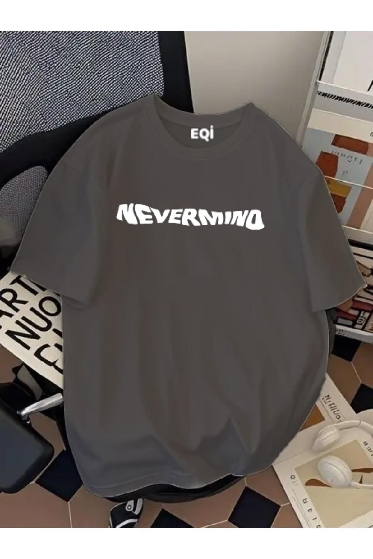 EQİ Nevermind Baskılı Oversize T-Shirt