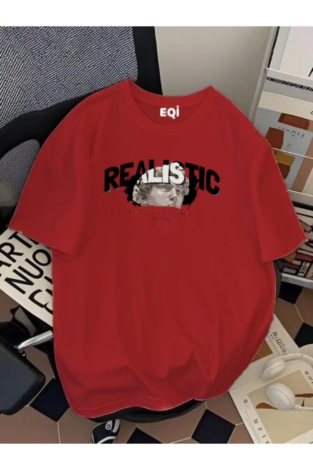 EQİ Realistic Baskılı Oversize T-Shirt