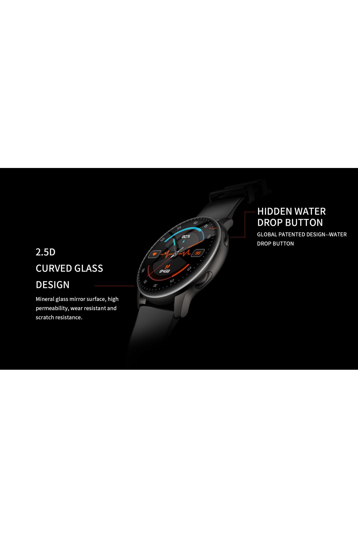 Smart Vibe-Smartwatch AMOLED WiX™ GT, Always ON Display, Ecran Curbat 2.5D, UltraSlim, Fitness Tracker, Black 9
