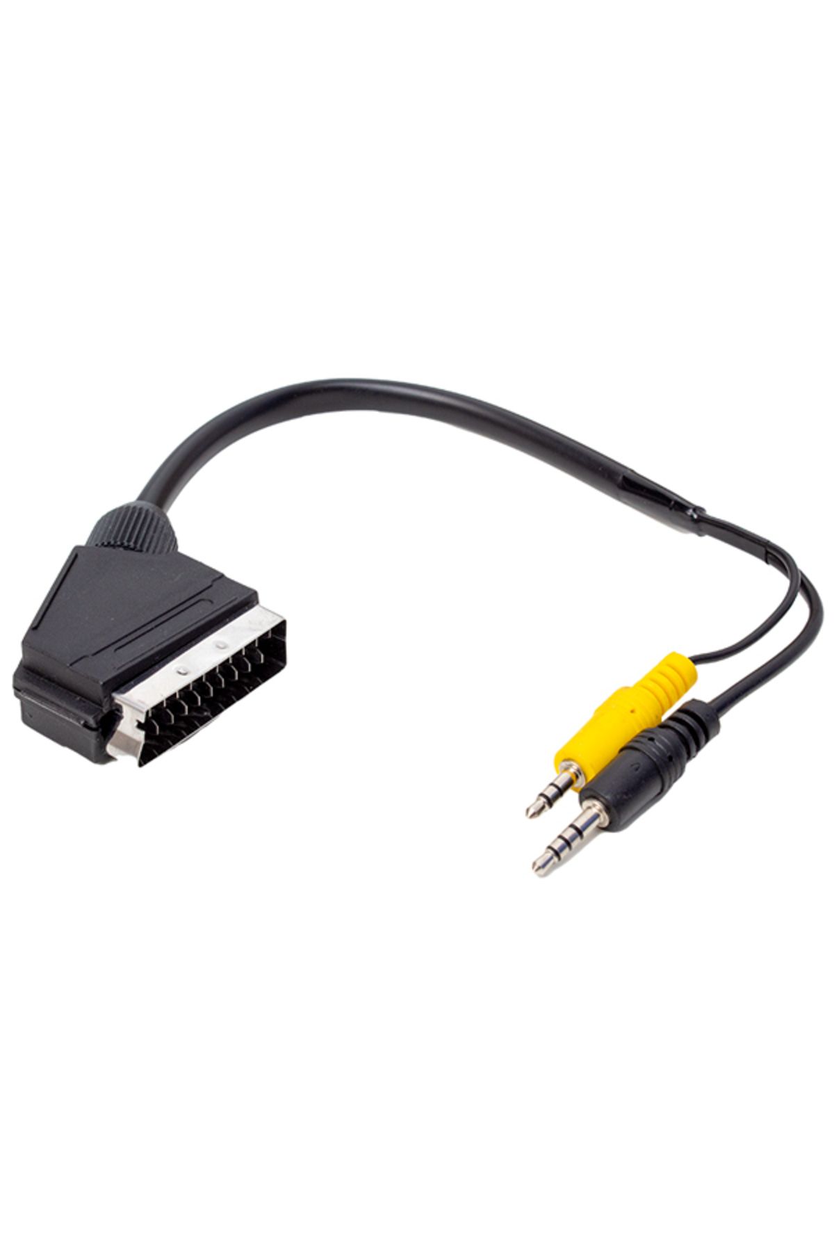 Modafiks UYDU ALICISI AV KABLO 3.5 MM STEREO ERKEK/SCART KABLO 35 CM UZUN VE KISA JACK BİR ARADA (4767)