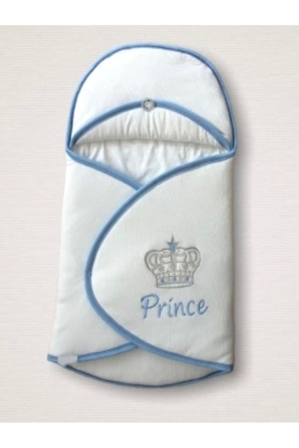 Diji Baby Yenidoğan Prince Nakışlı Çizgi Efektli Kız Bebek Klasik Kundak Bebek Battaniyesi