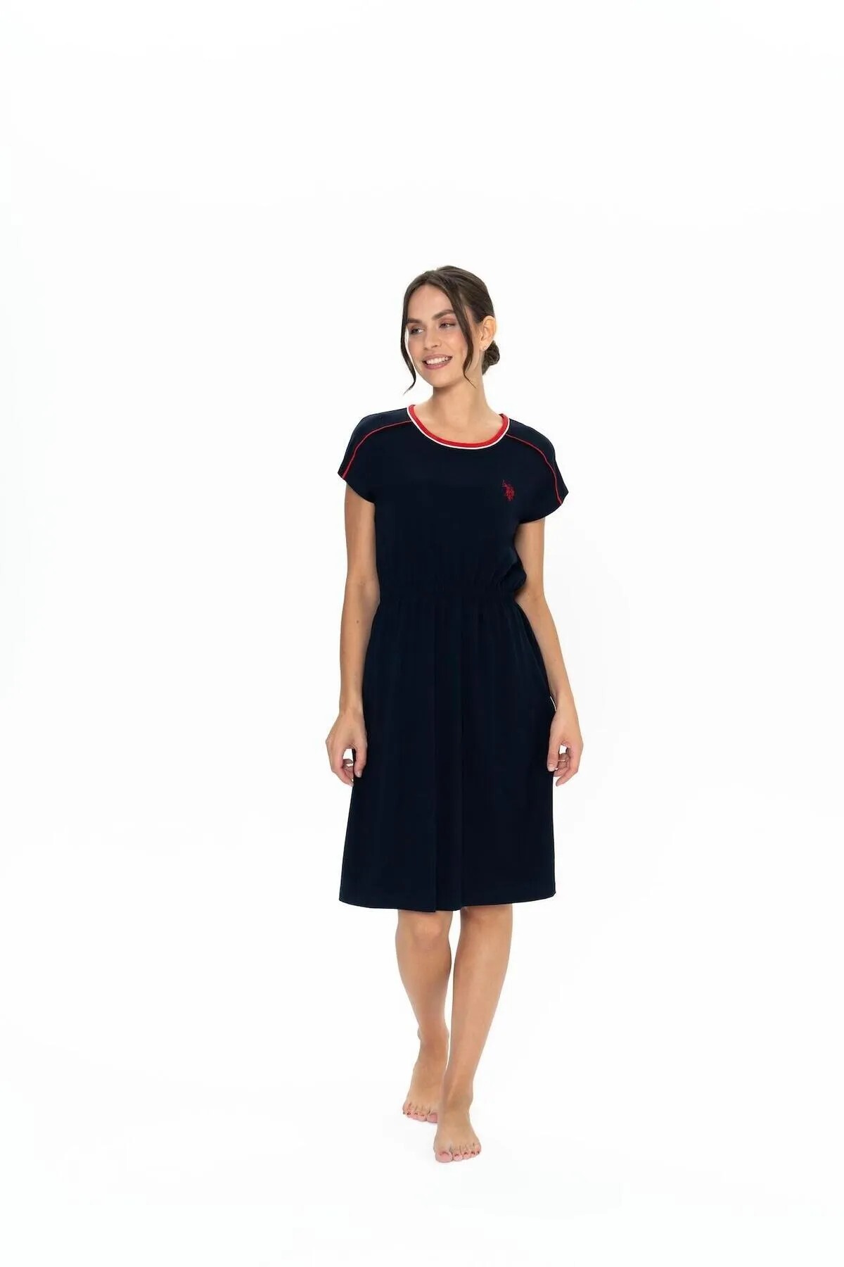 U.S. Polo Assn. U.S. Polo Assn. Kadın %100 Pamuk Beli Lastikli Gecelik