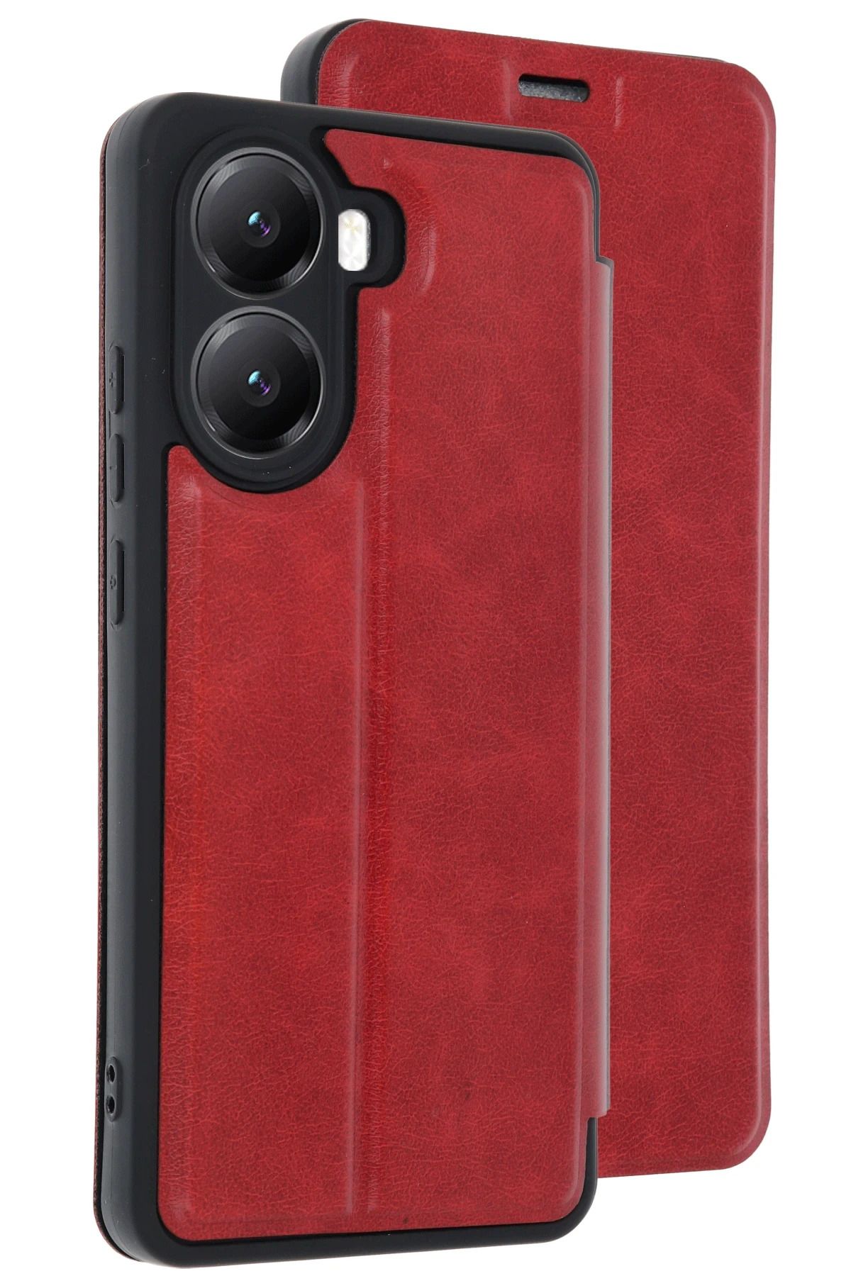 NewFace Xiaomi Poco X7 Pro Kılıf Flip Cover - Kırmızı FERRG