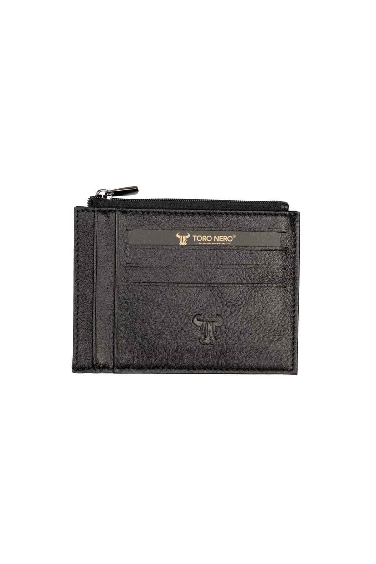 Toro Nero Portcard Bărbătesc Din Piele Naturală, Negru Amis Masculin - One Size
