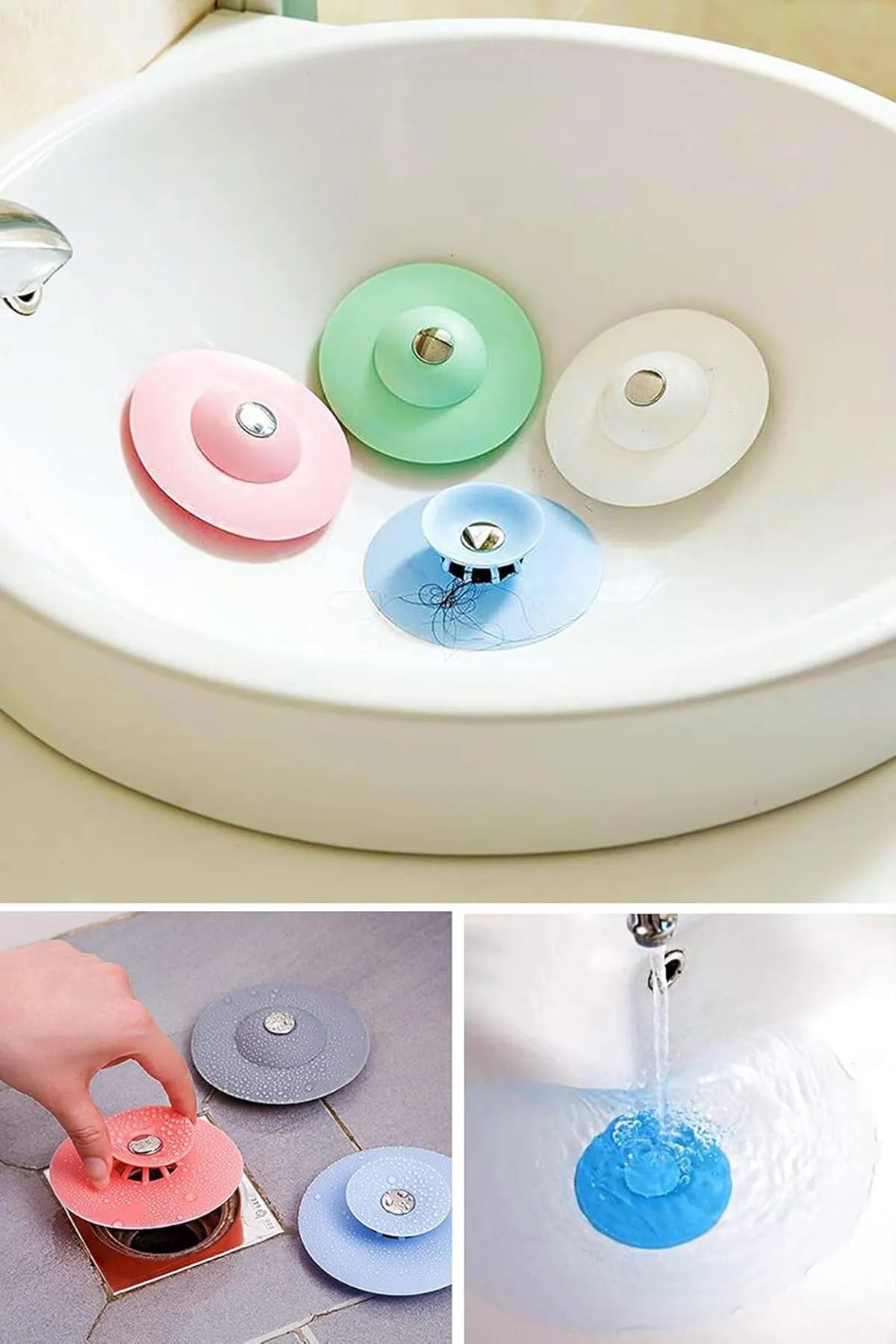 Tor Store Esnek Silikon Lavabo Evye Ve Küvet Gider Tıkacı Süzgeci
