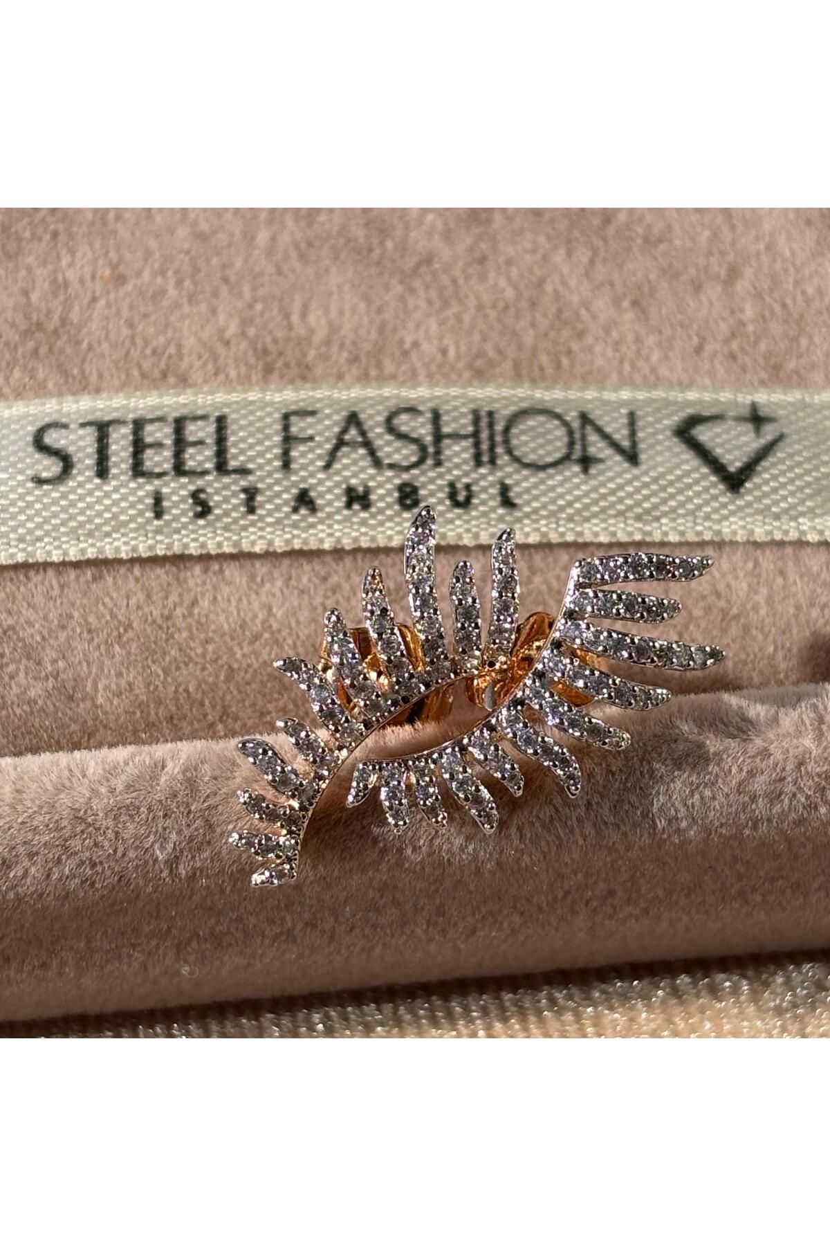 Steel Fashion İstanbul Zirkon Taşlı Rodyum Küpe