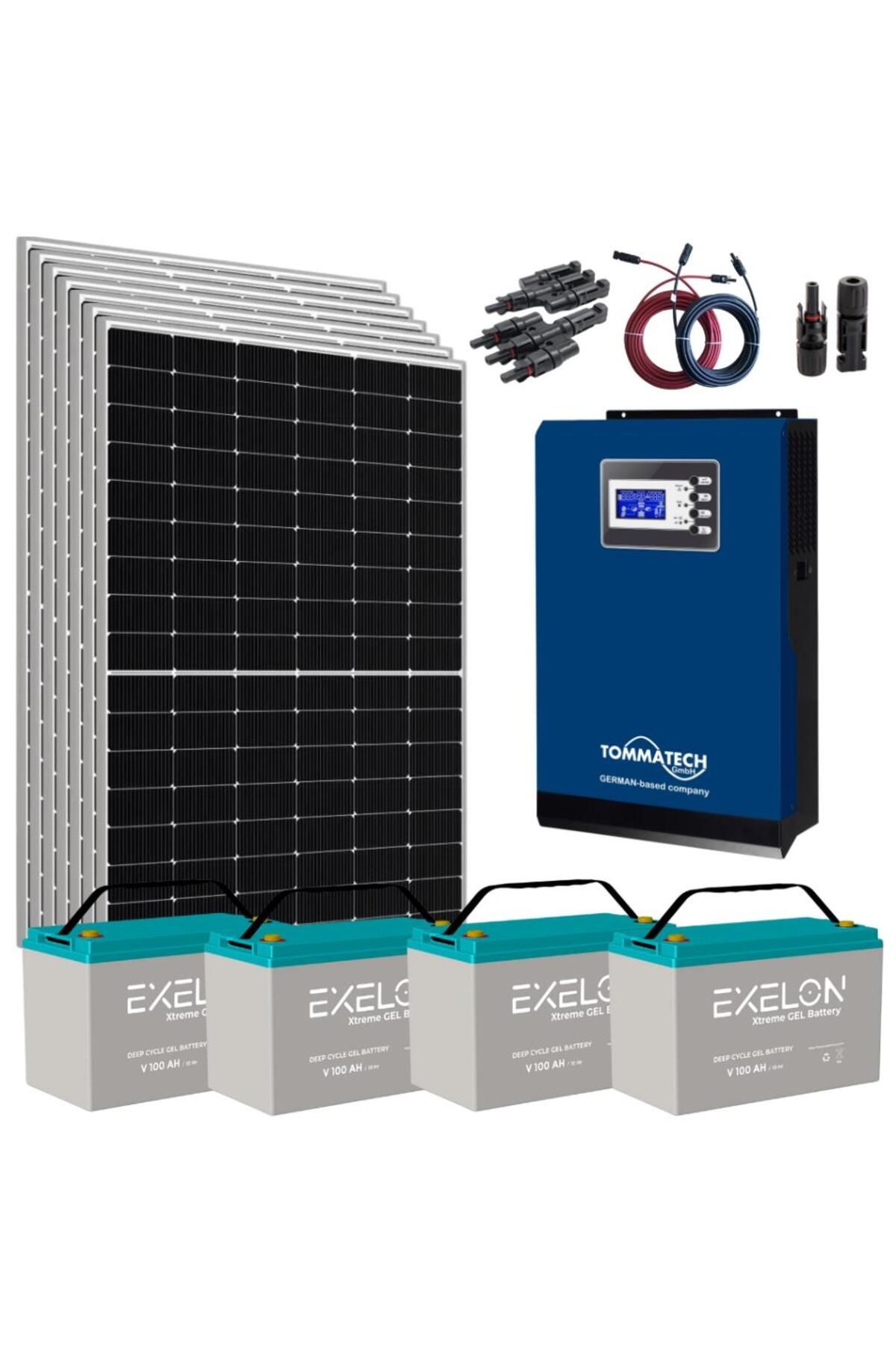 Fabri Solar Güneş Enerjisi Bağevi Hazır Solar Paket – 5Kw Akıllı İnverter + 6X 395W Güneş Paneli + 4X 12V 100Ah