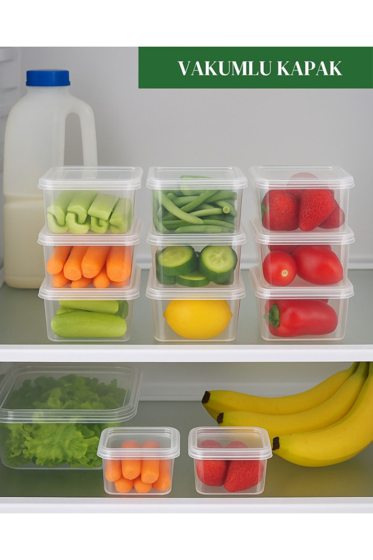 ALPY E TRADE-6-Piece Storage Container: 3X500Ml Rectangular 3X2000Ml Square, Suitable for Freezer, Lid Integrated Design! 3
