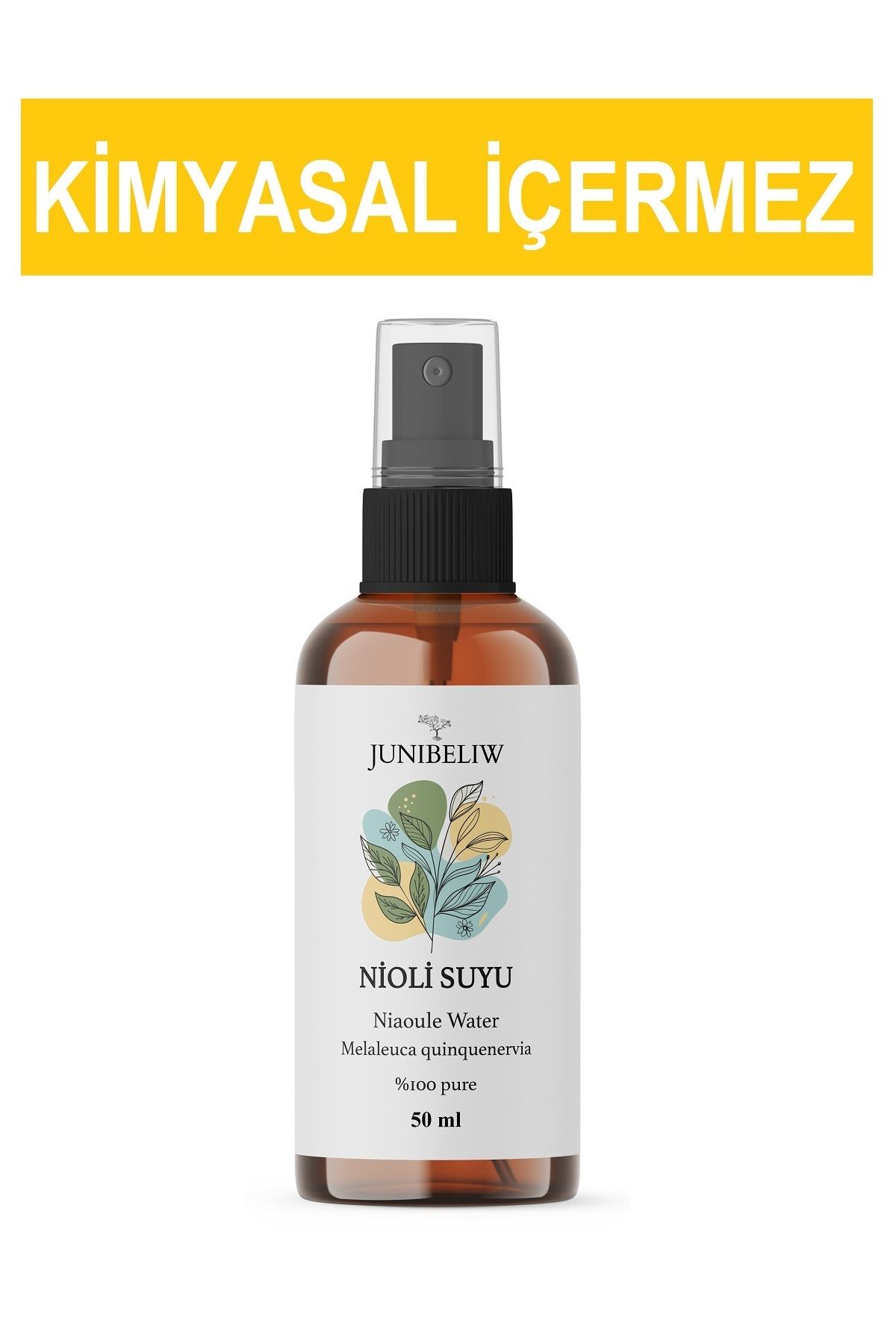 junibeliw Cam Şişe Nioli Suyu Çamaşır Spreyi 50 ml Naturel Cam Şişe ( Niaouli Water )