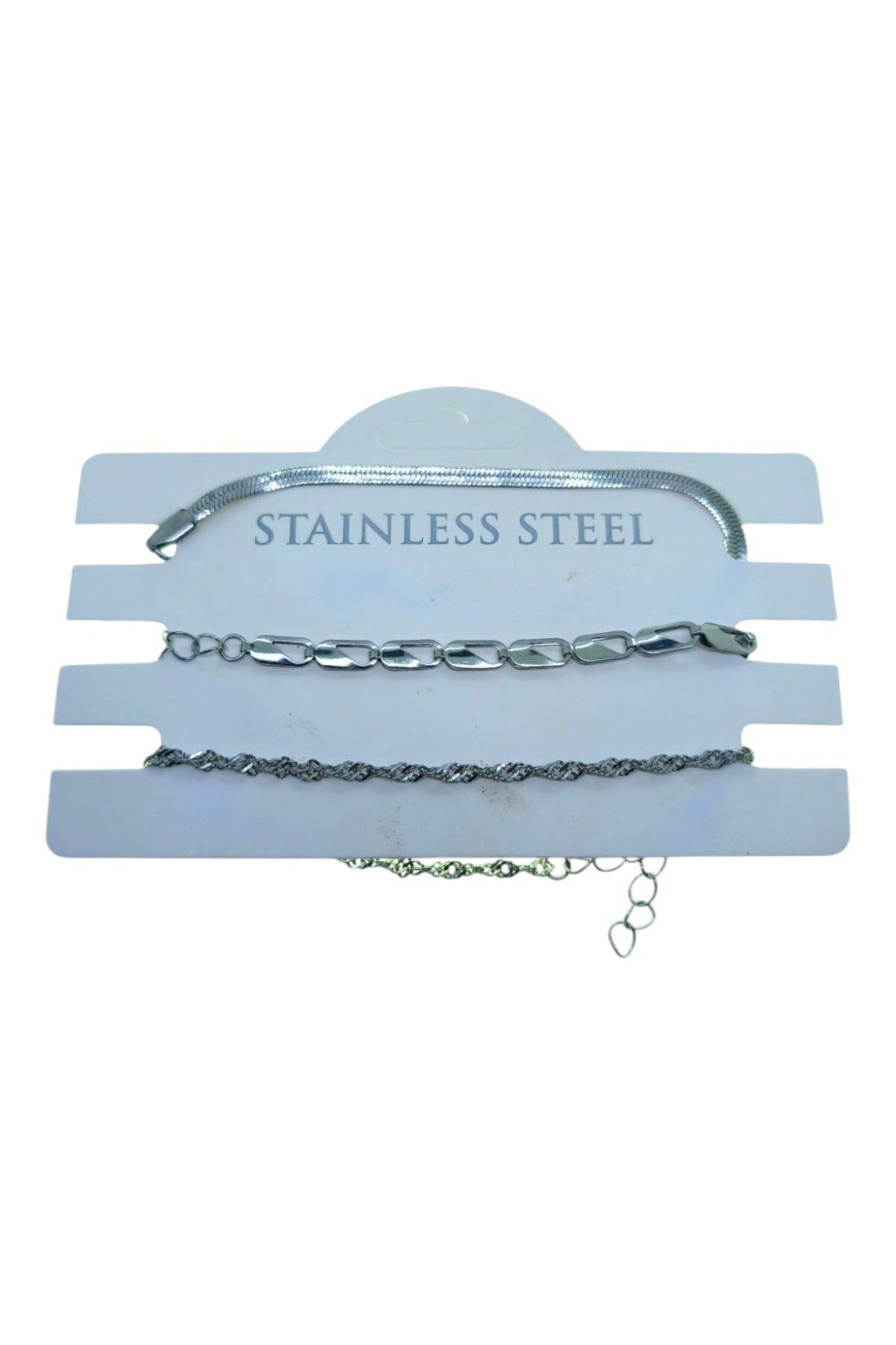 X-Lady Accessories Gümüş Renk İtalyan Ataç Sarmal Kombin Çelik Bileklik - 3326