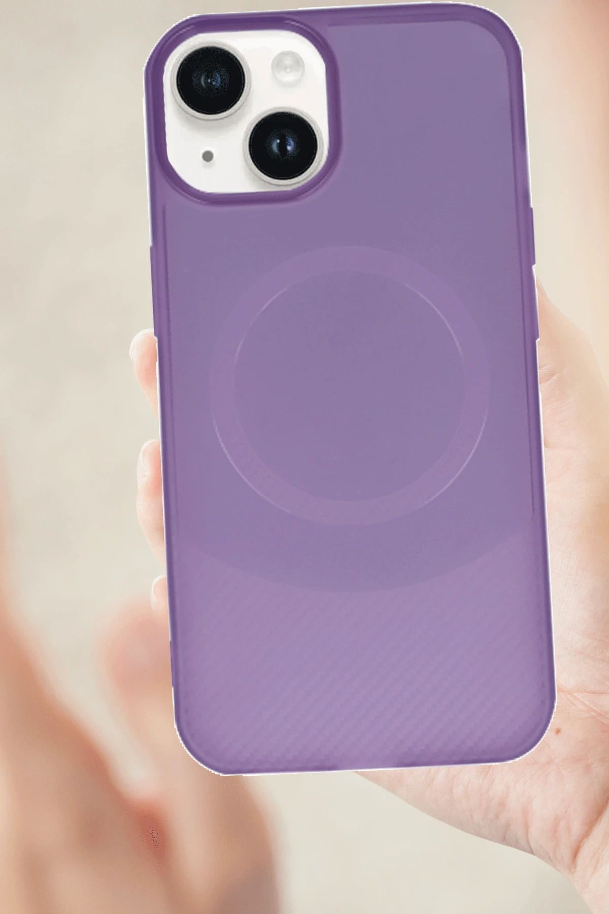 NewFace iPhone 14 Kılıf Maya Karbon Kapak - Mürdüm FERRG