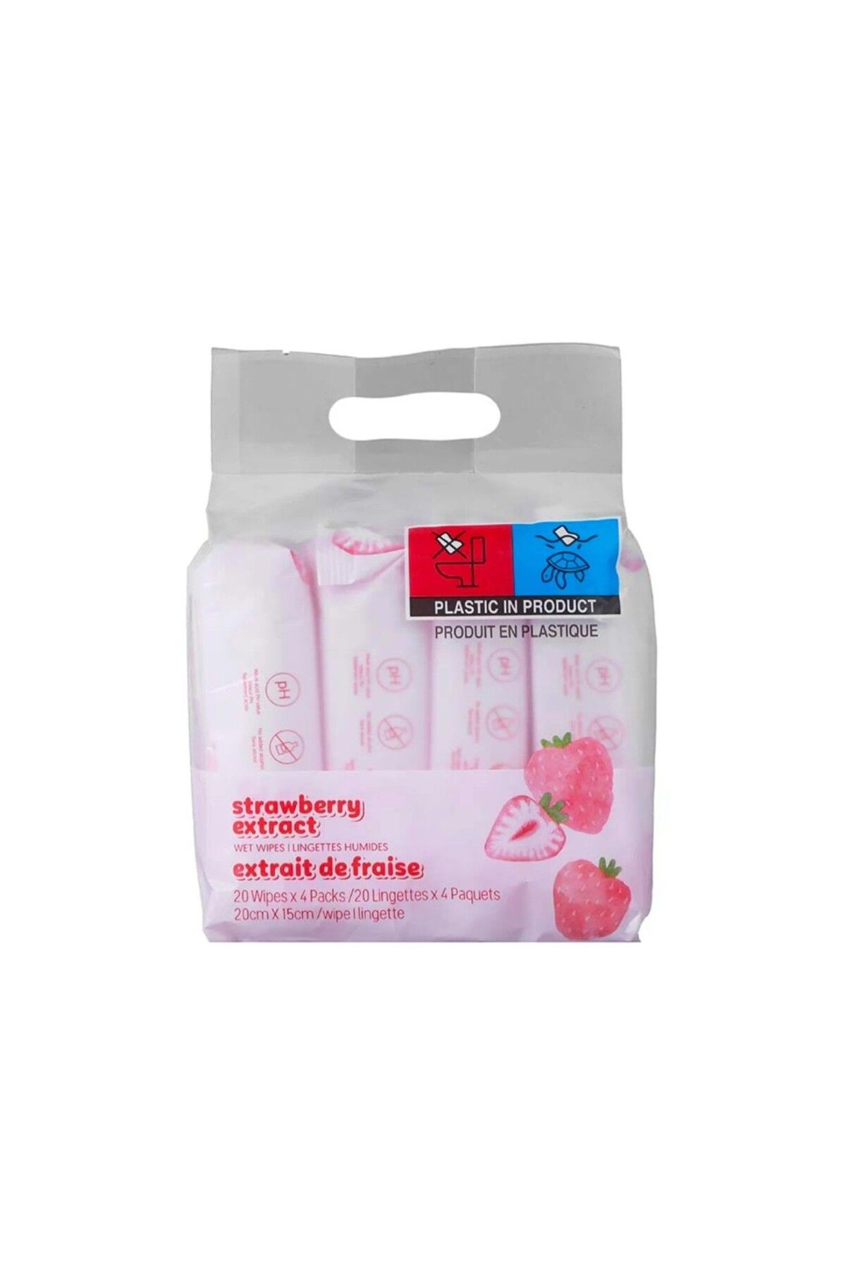 Miniso Çilek Kokulu Islak Mendil (20*4 adet)
