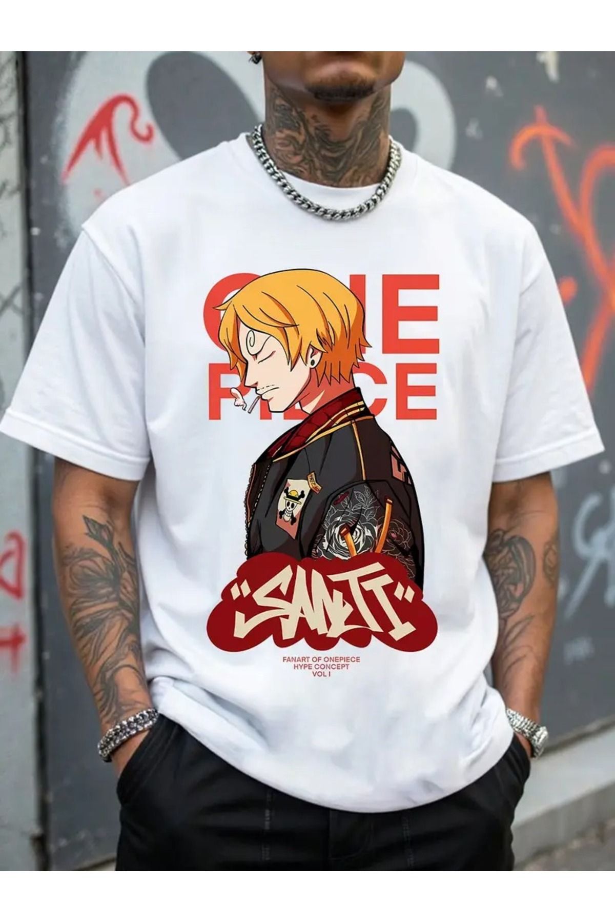 LAND MODA Anime trend Erkek baskılı spor kısa kollu moda tişörtü, yumuşak ve rahat poliester yuvarlak yaka
