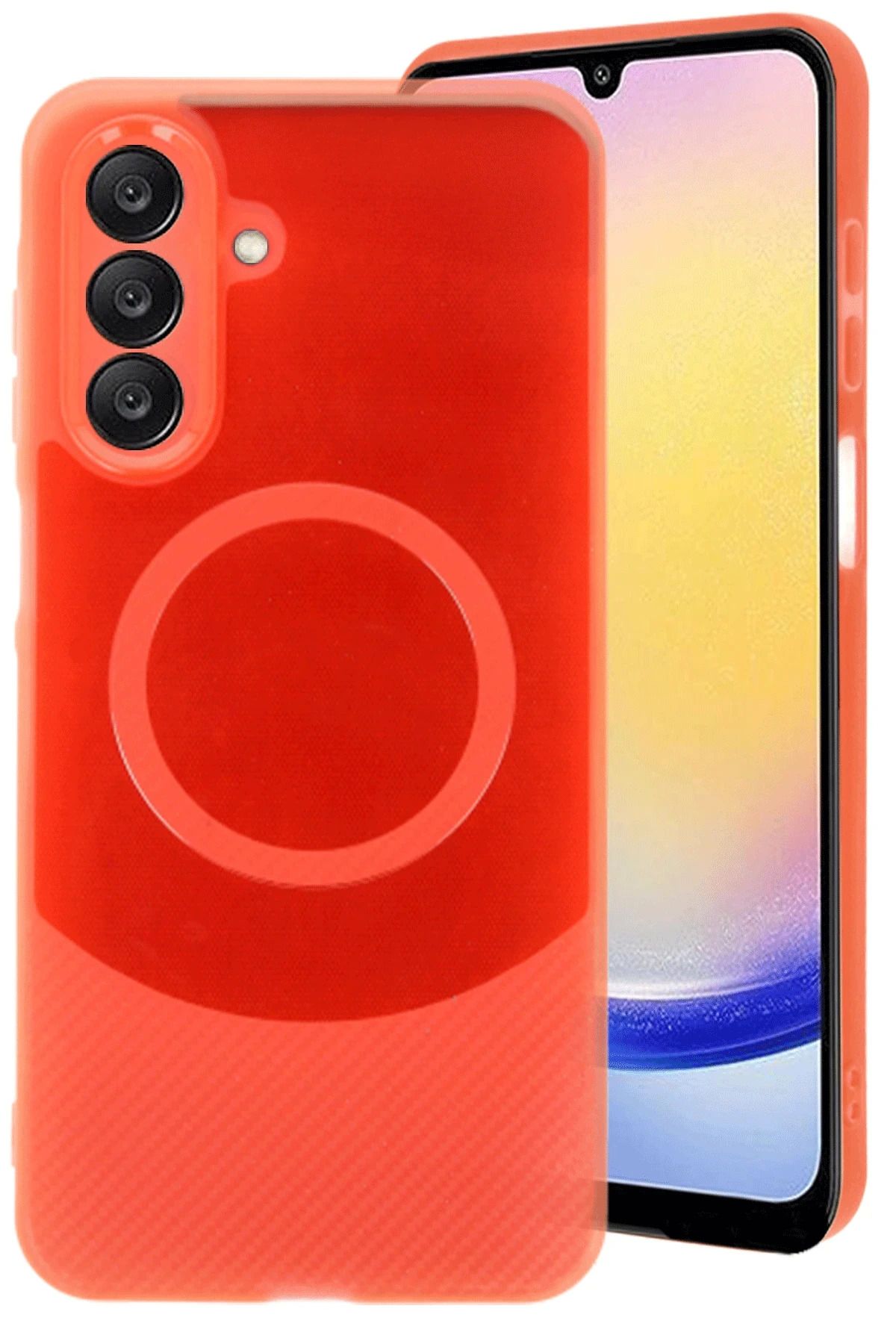 NewFace Samsung A16 5G Kılıf Maya Karbon Kapak - Kırmızı MRAYD