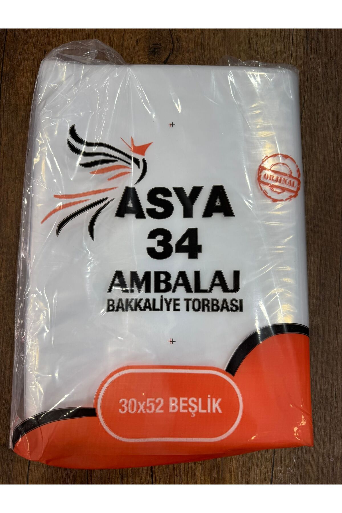 Asya34 Ambalaj Bakkaliye Torbası Beşlik Şeffaf Torba Plastik 30x52CM 1kg