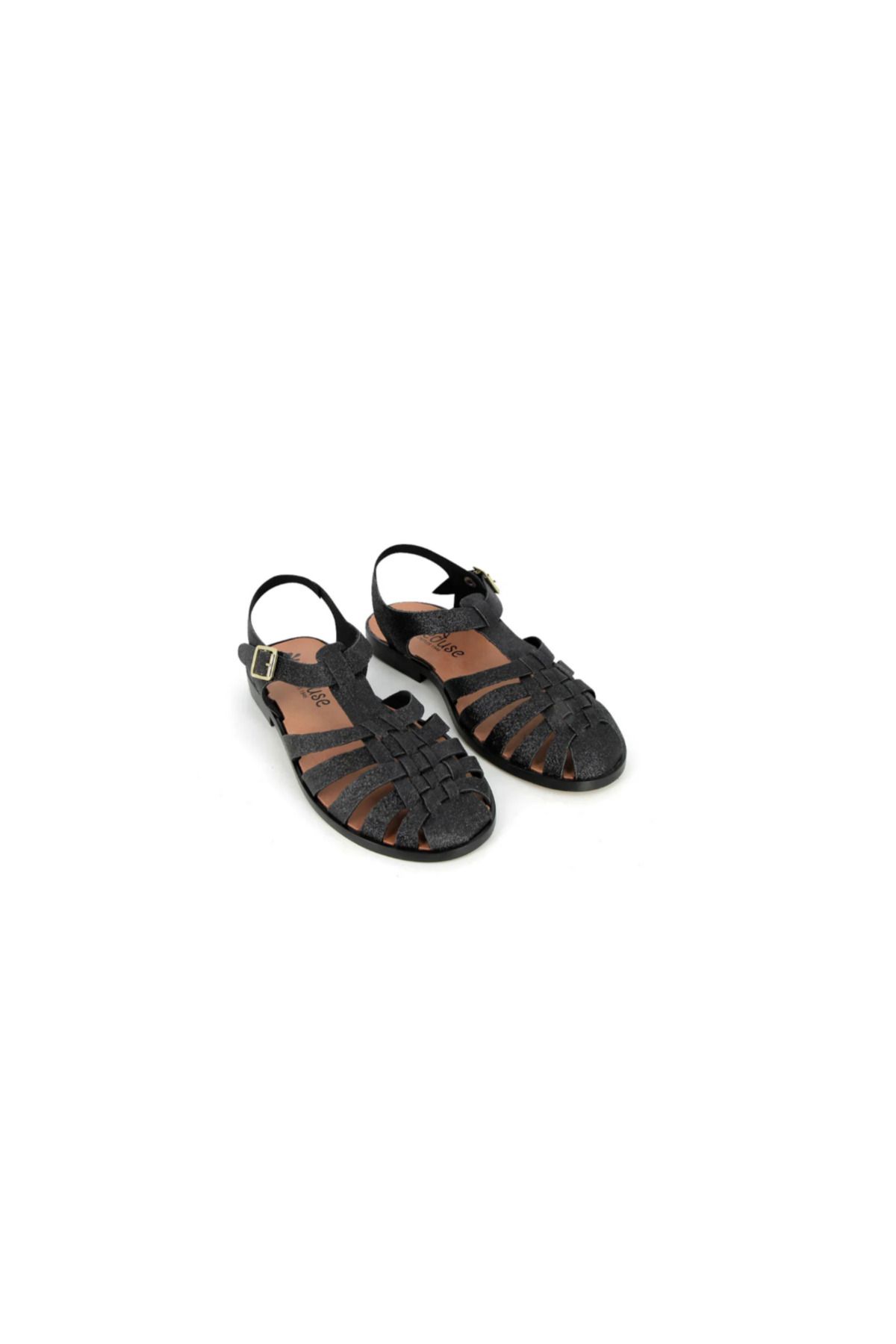 MEDUSE Sunville Noir Paillete - Siyah Parlak Kadın Sandalet