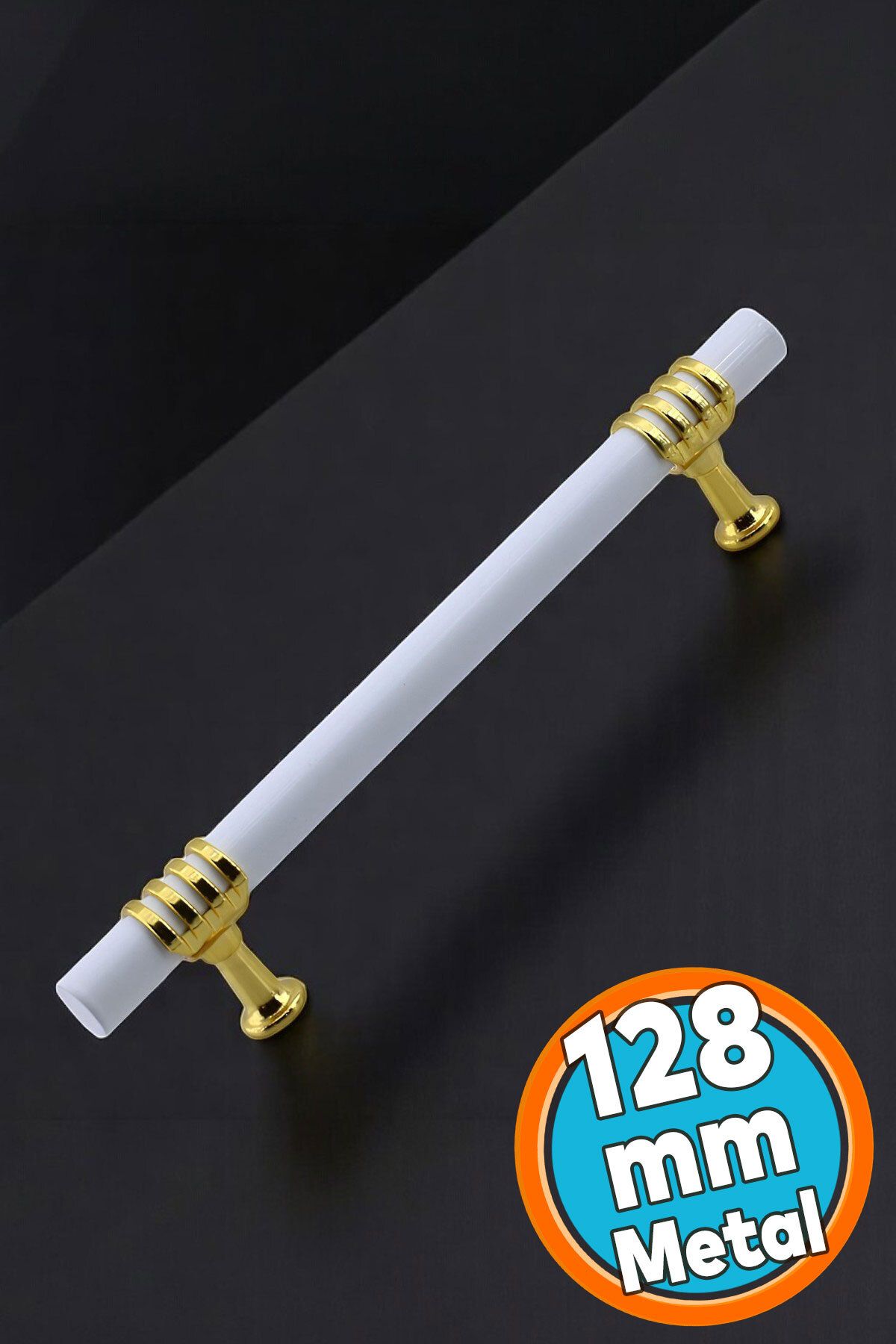 NZB Mobilya Mutfak Dolabı Çekmece Dolap Kulpları Kapak Kulpu Kulbu Beyaz Altın 128 mm Metal Kulp12.8 cm