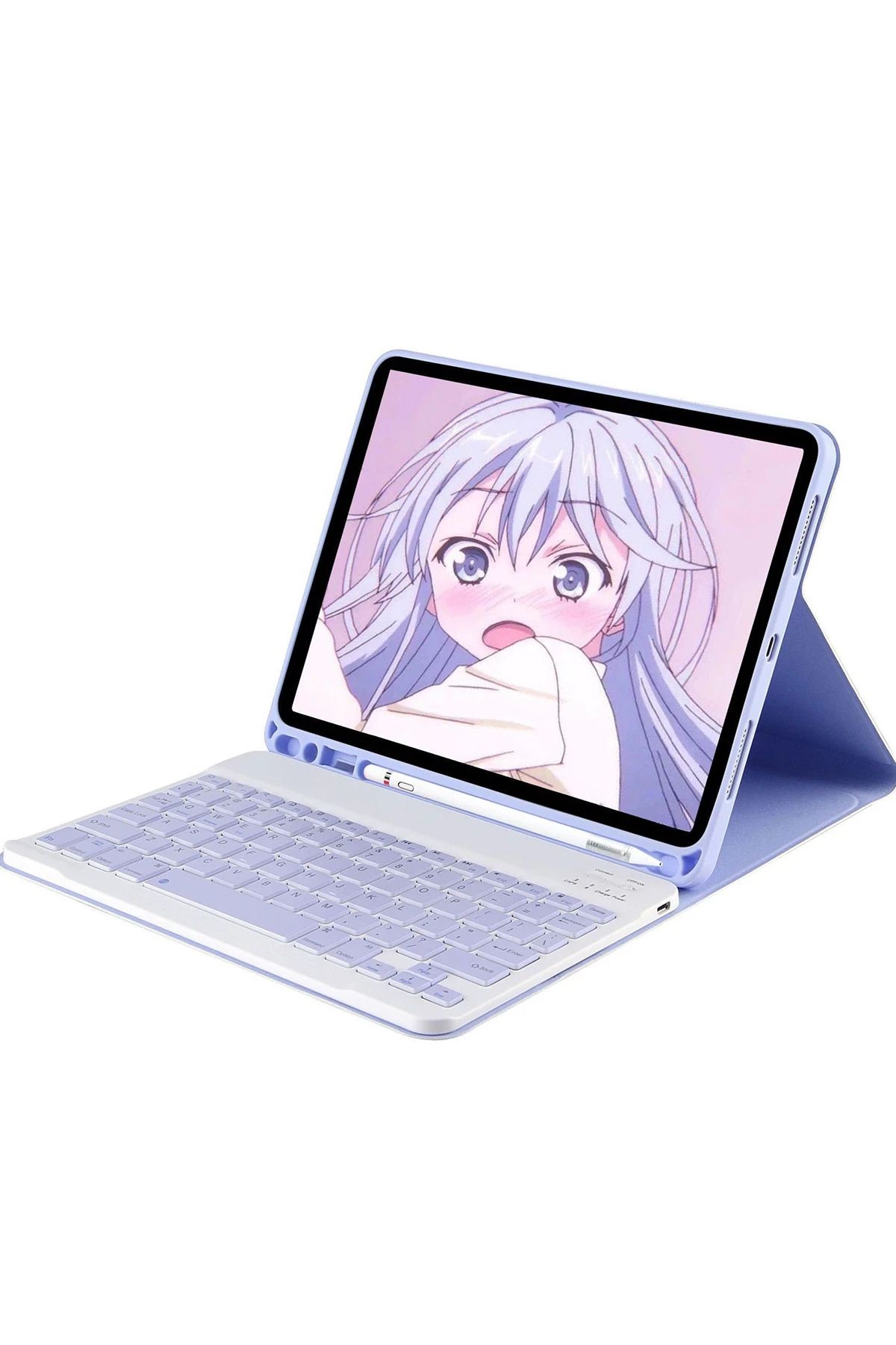 NewFace iPad Pro 11 (2024) Kılıf KC01 Smart Klavyeli Tablet Kılıfı - Lila FERRG