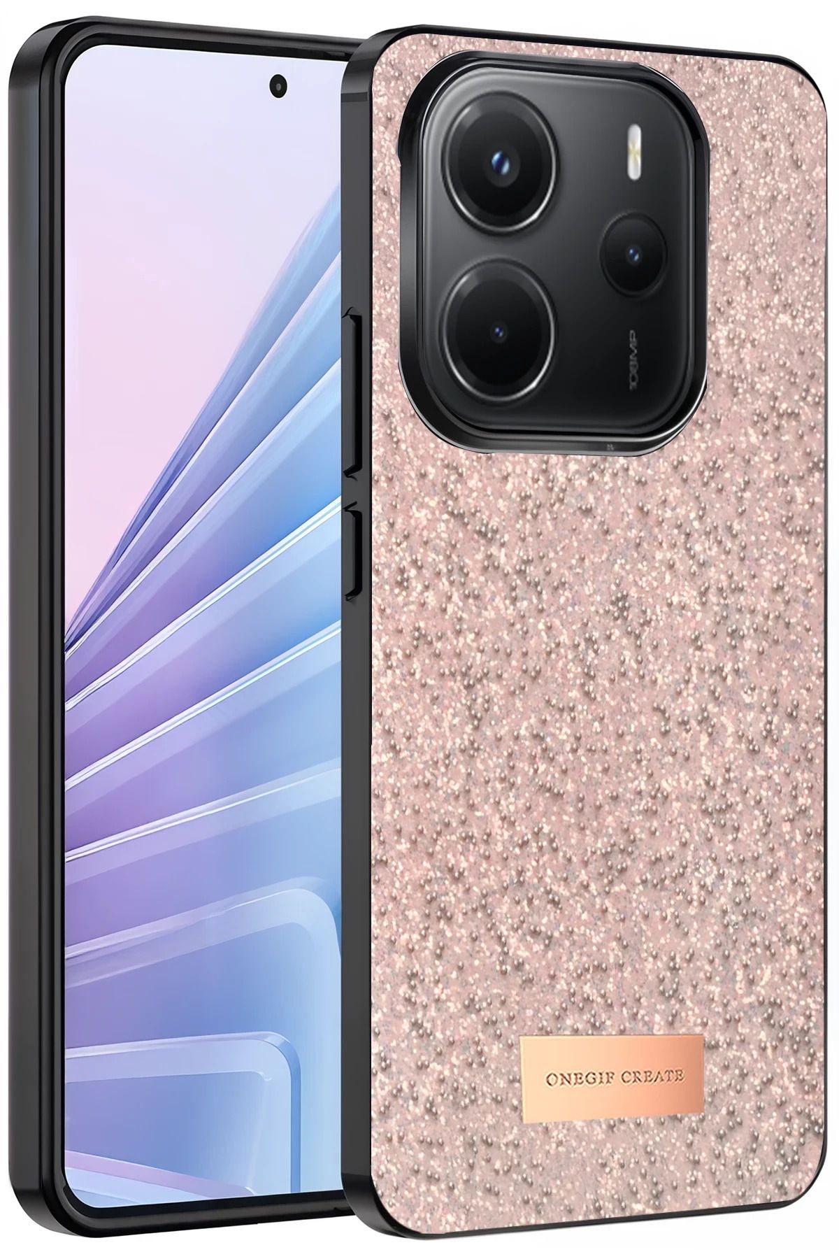 ONEGIF Xiaomi Redmi Note 14 4G Bright Simli Kapak - Pembe FERRG