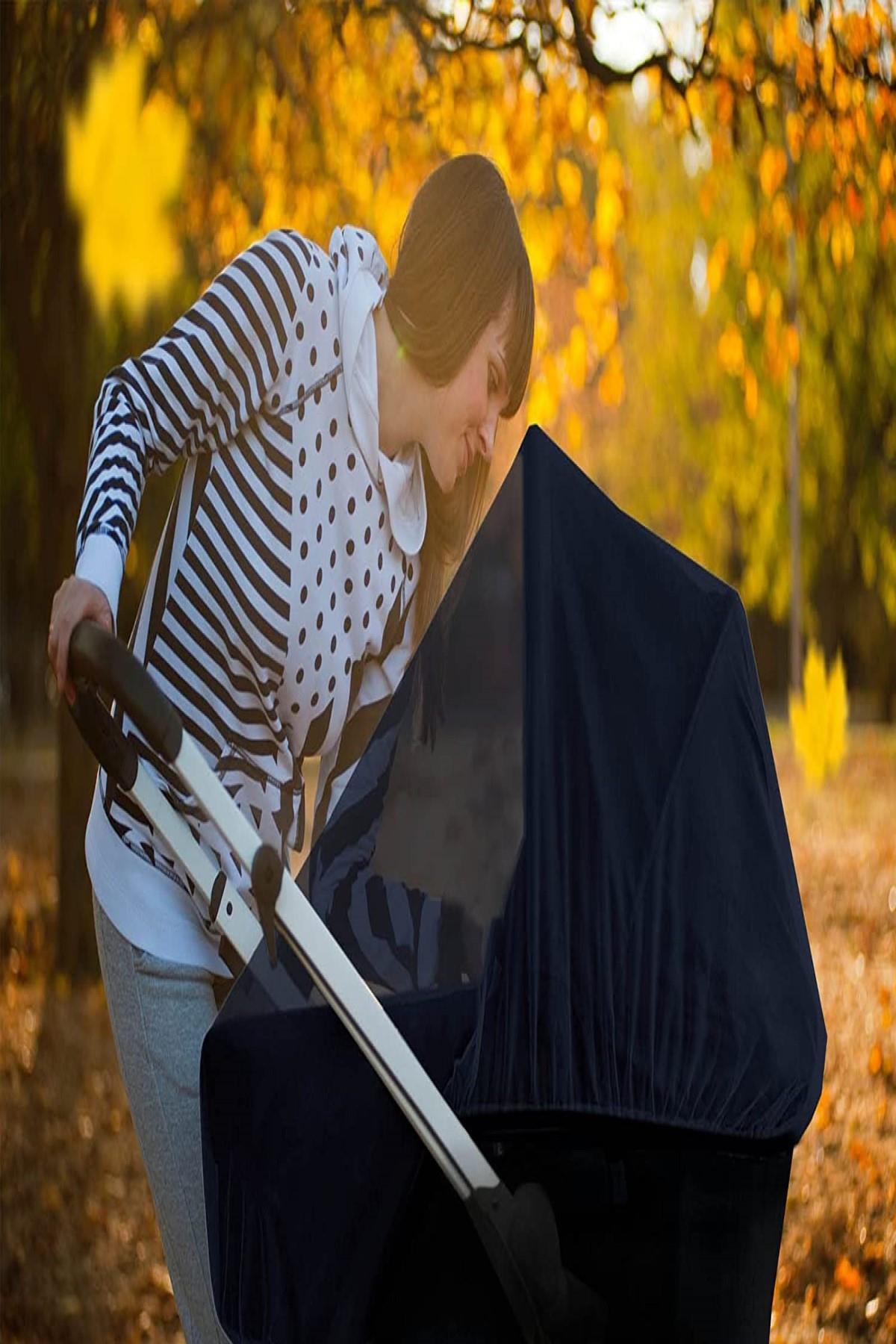 MasterCar Siyah Bebek Arabası Sineklik Cibinlik Bebek Arabası Sinek Perdesi Bebek Koruyucu Puset Sineklik File fotoğrafı 3 (önizleme)