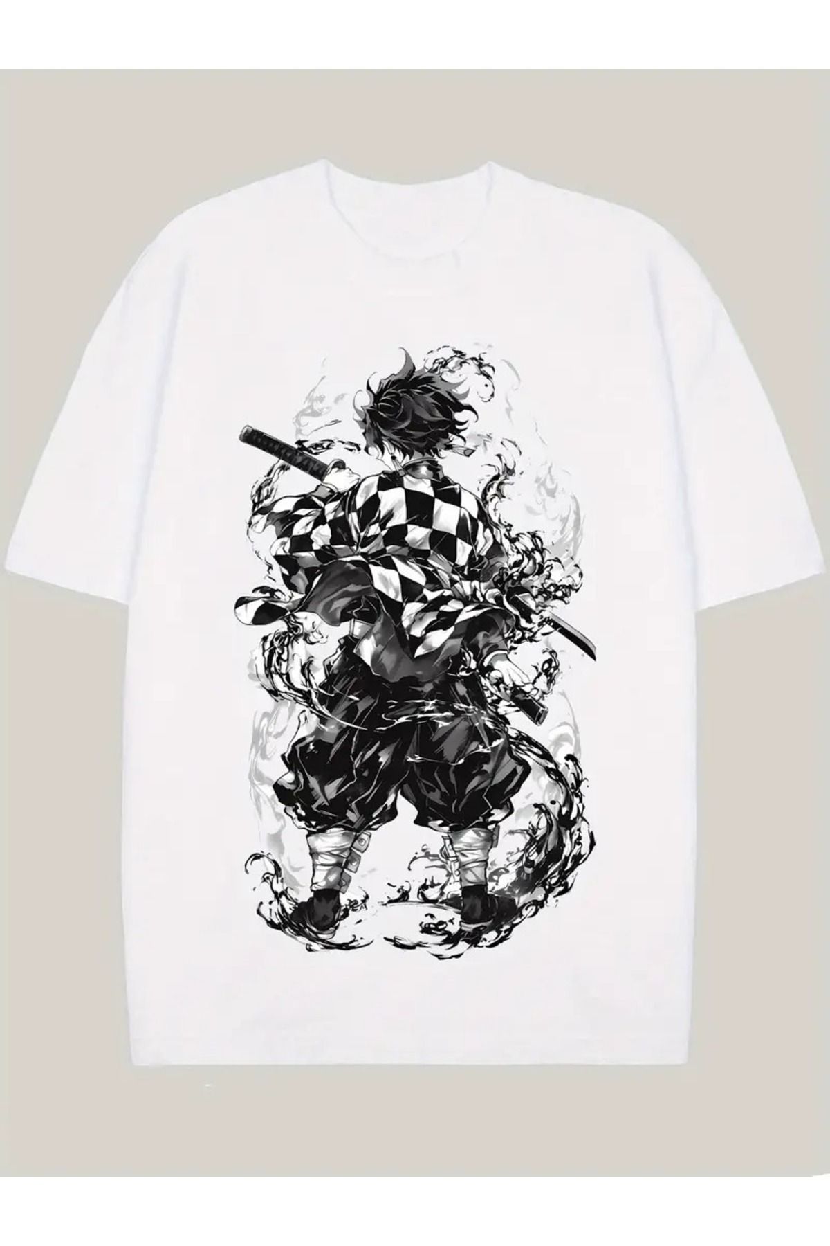 LAND MODA Erkekler için Japon Anime Grafikli Pamuklu Tişört - Retro Tarzı Yumuşak