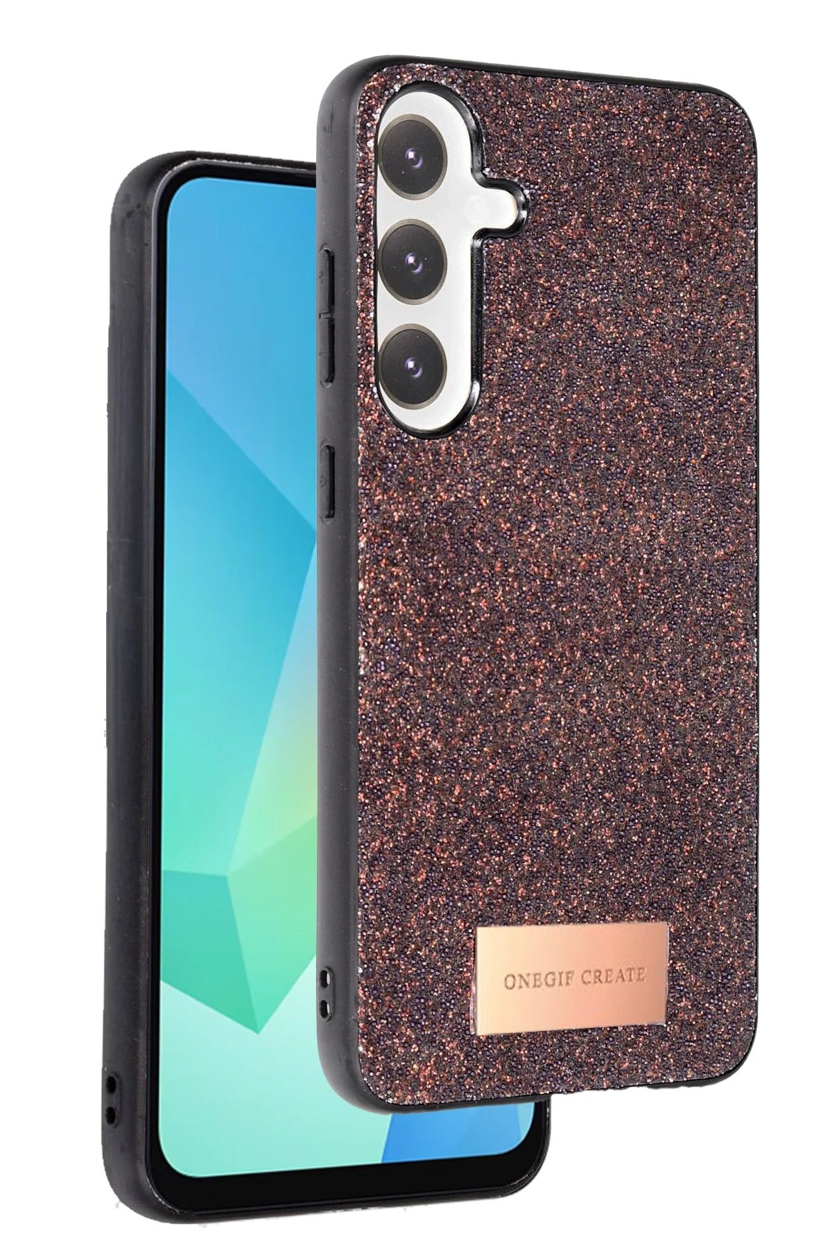ONEGIF Samsung Galaxy S24 FE Bright Simli Kapak - Derin Mor FERRG