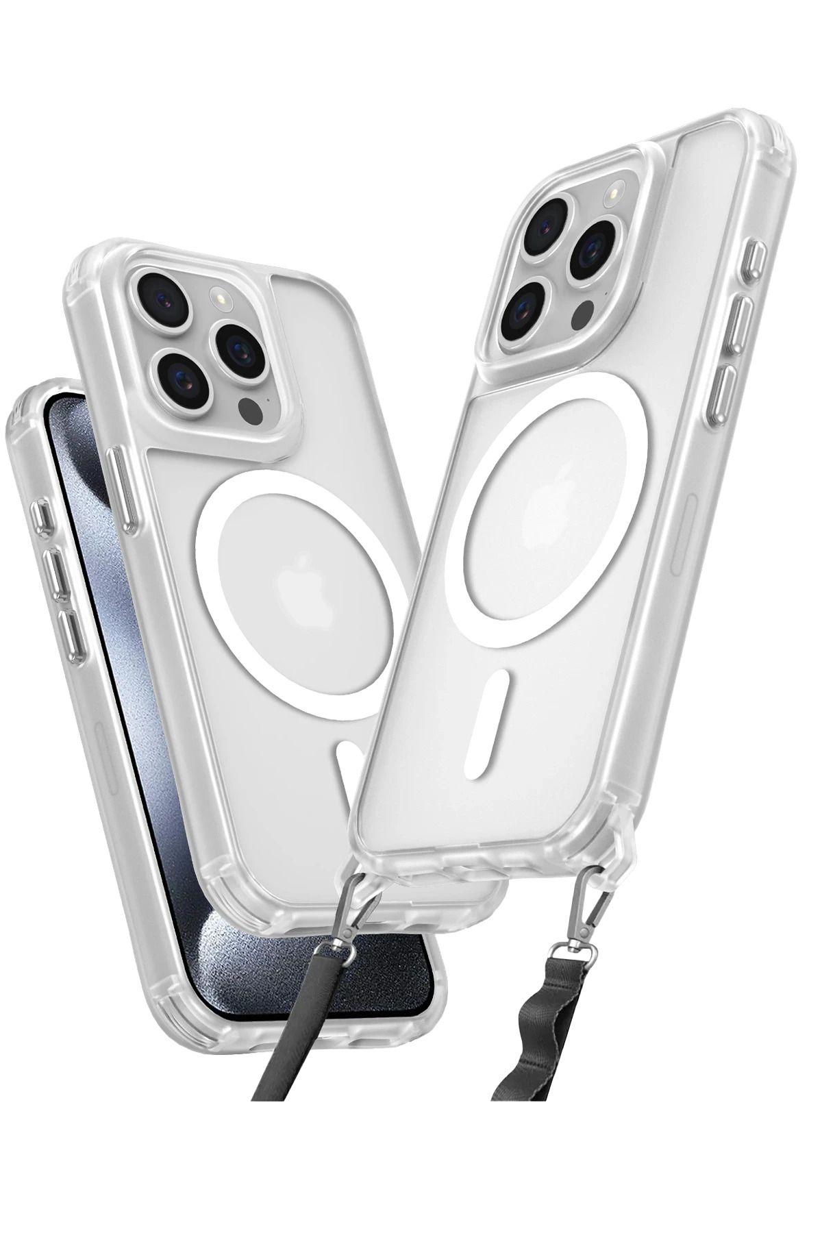 NewFace iPhone 15 Pro Max Kılıf Enka Magsafe Silikon Kılıf - Şeffaf FLKRY