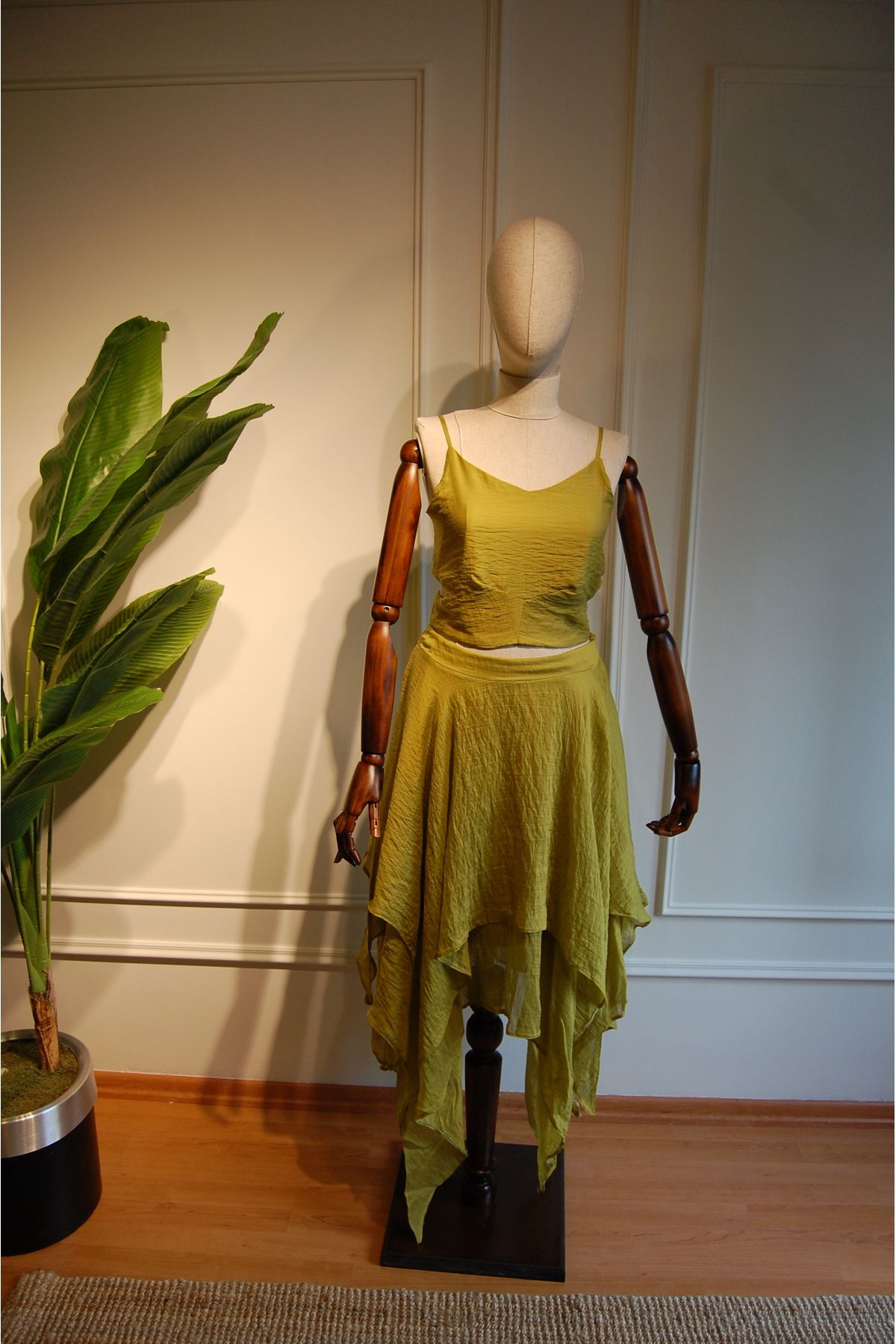 FLZTAS BOUTIQUE ŞİFON ASİMETRİK ETEK