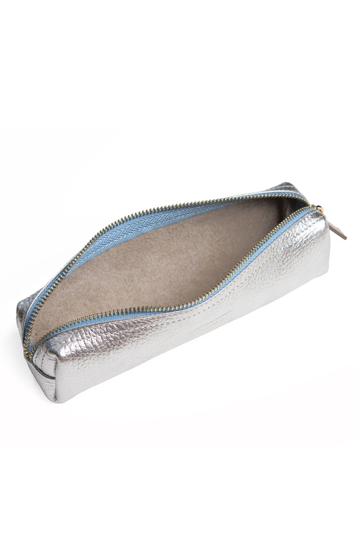 Leather Paper-Leather Silver Pencil Case 3