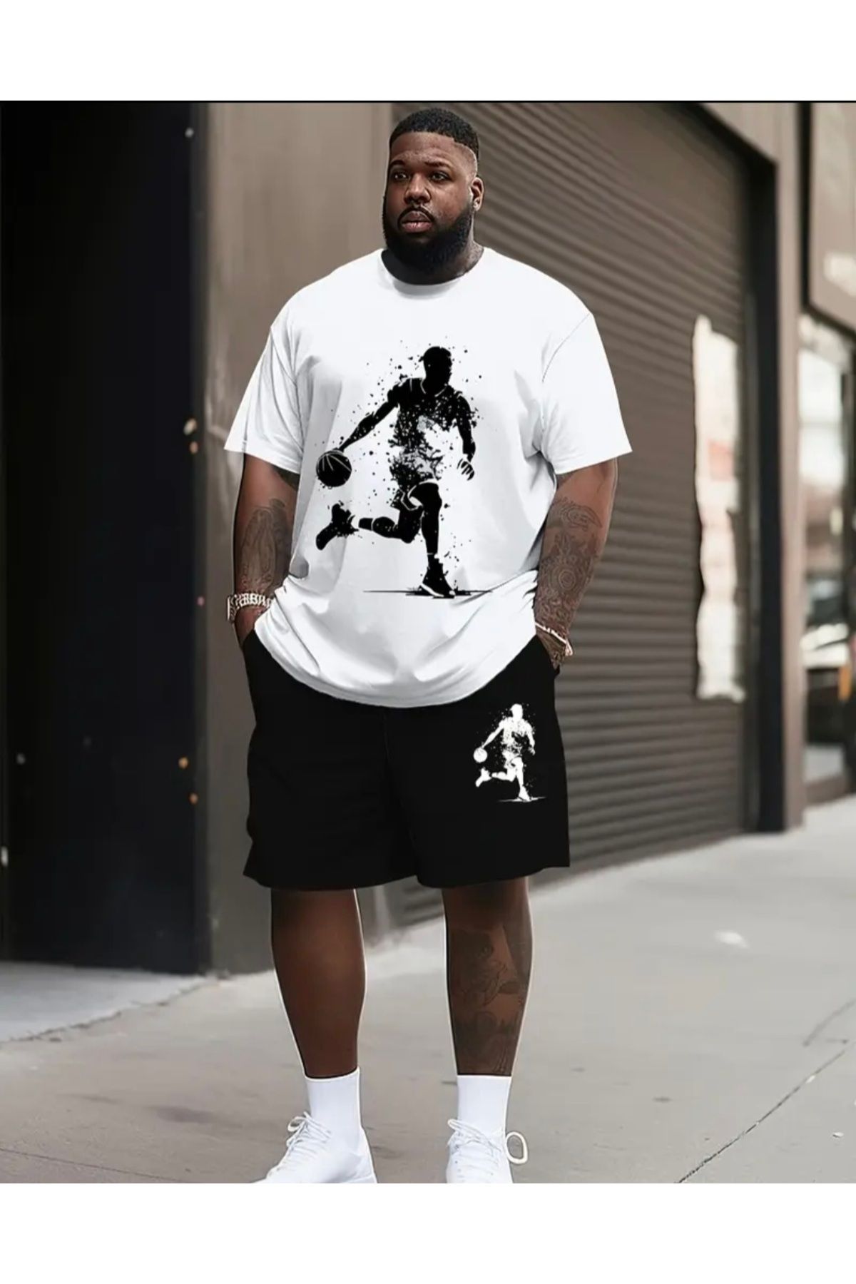 Panda Baskı Tekstil Basketbolcu Baskılı Özel Tasarım Oversize Tshirt