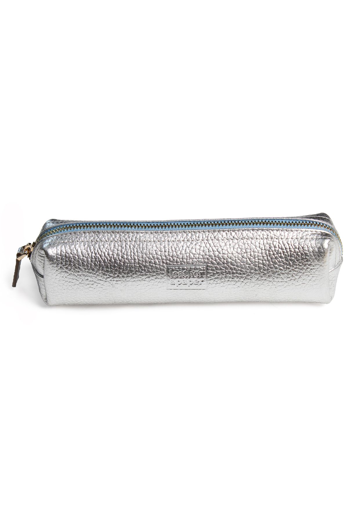 Leather Paper-Leather Silver Pencil Case 2