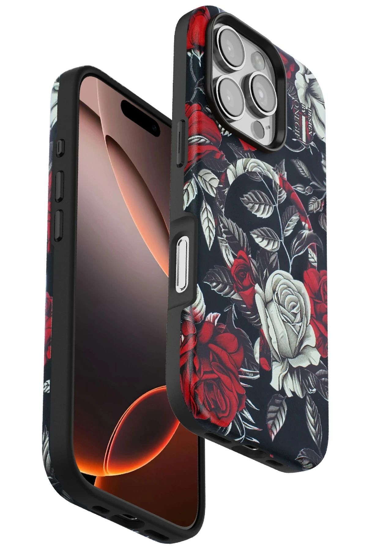 ONEGIF iPhone 16 Pro Flower Series Magsafe Kapak - Siyah FERRG