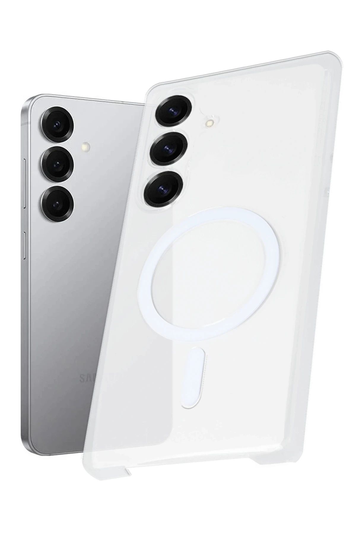 NewFace Samsung Galaxy S25 Kılıf PC Zara Magsafe Şeffaf Kılıf - Şeffaf FLKRY