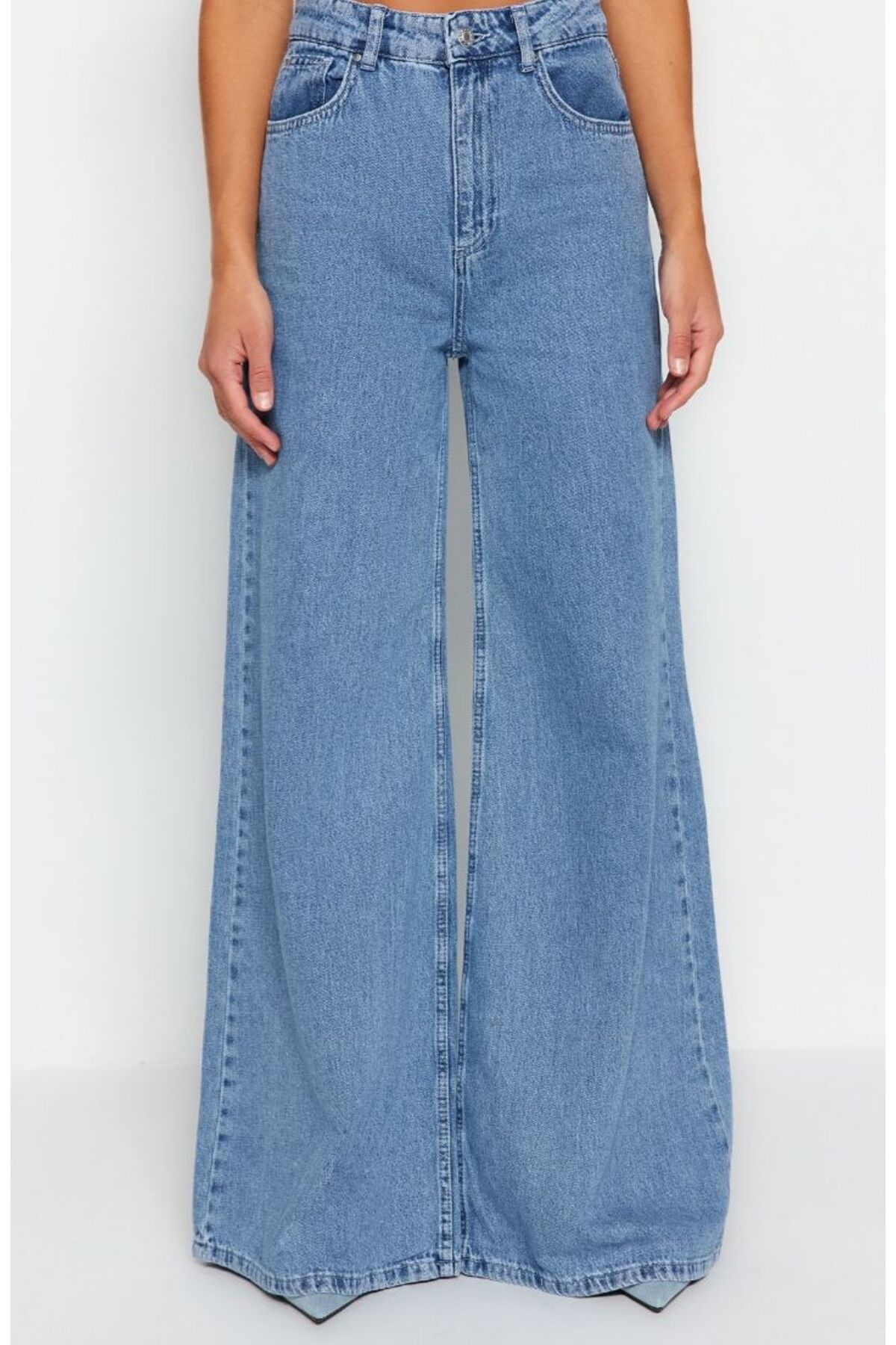 KARACAN COMPANY Yüksek Bel Ekstra Wide Leg Palazzo Jeans