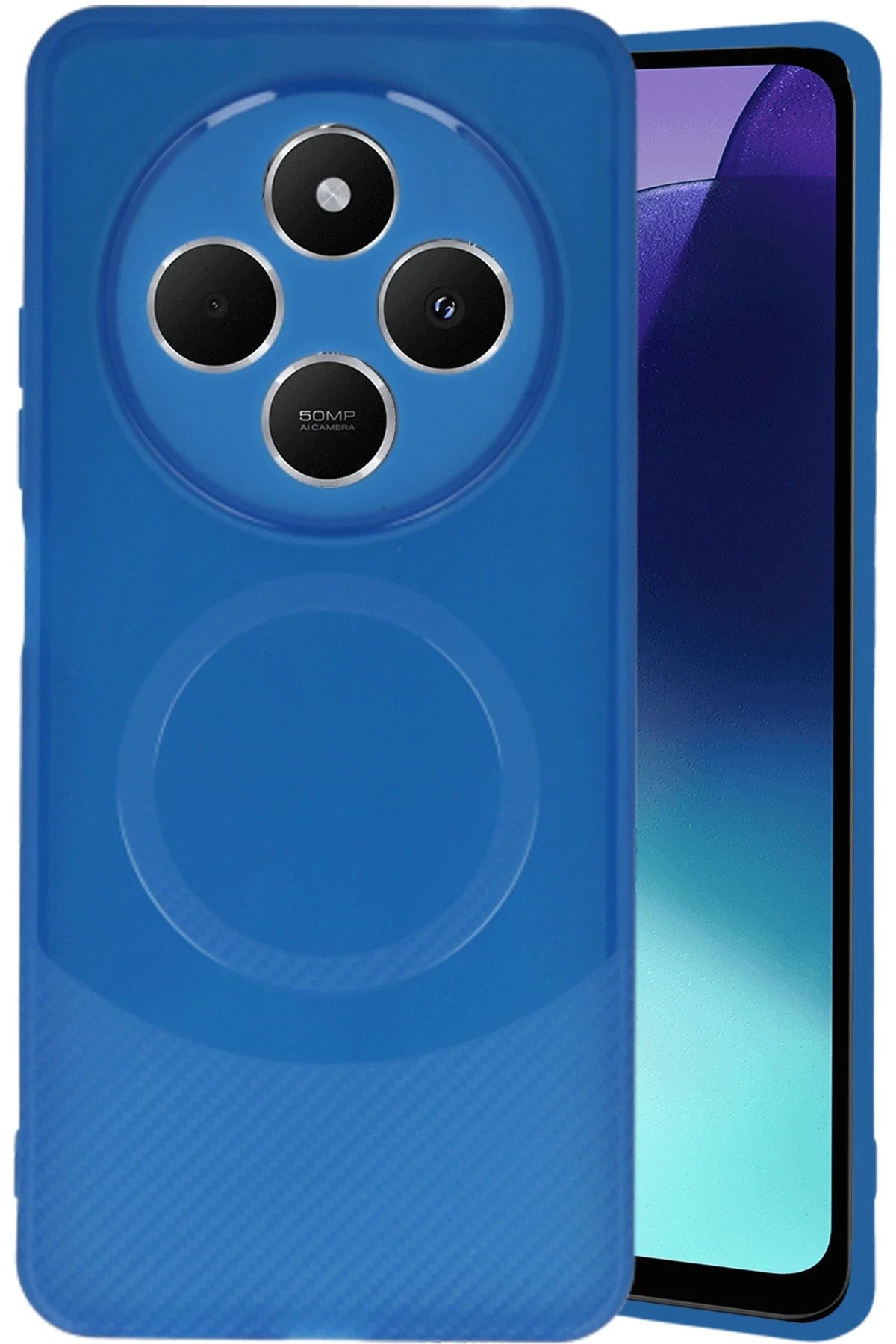 NewFace Xiaomi Redmi 14C Kılıf Maya Karbon Kapak - Lacivert FERRG