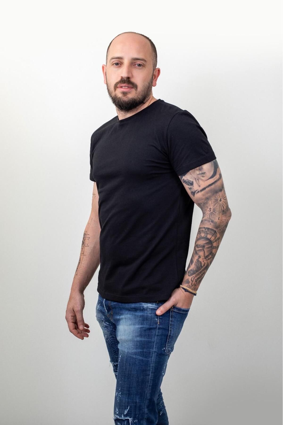 gosquns Organik Pamuklu Bisiklet Yaka Basic T-Shirt