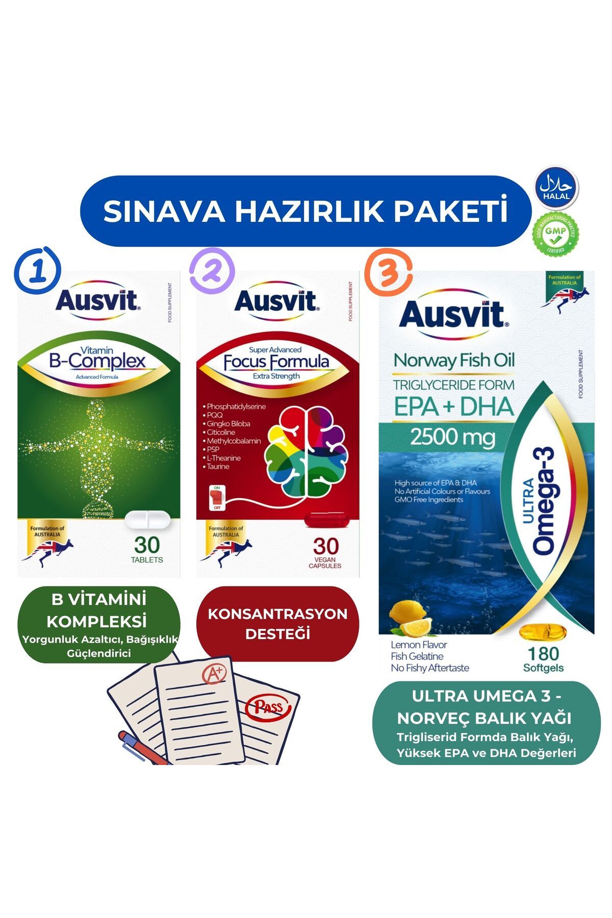 Ausvit Sınava Hazırlık Vitaminleri Avantaj Paketi - Sınav Avantaj Paketi