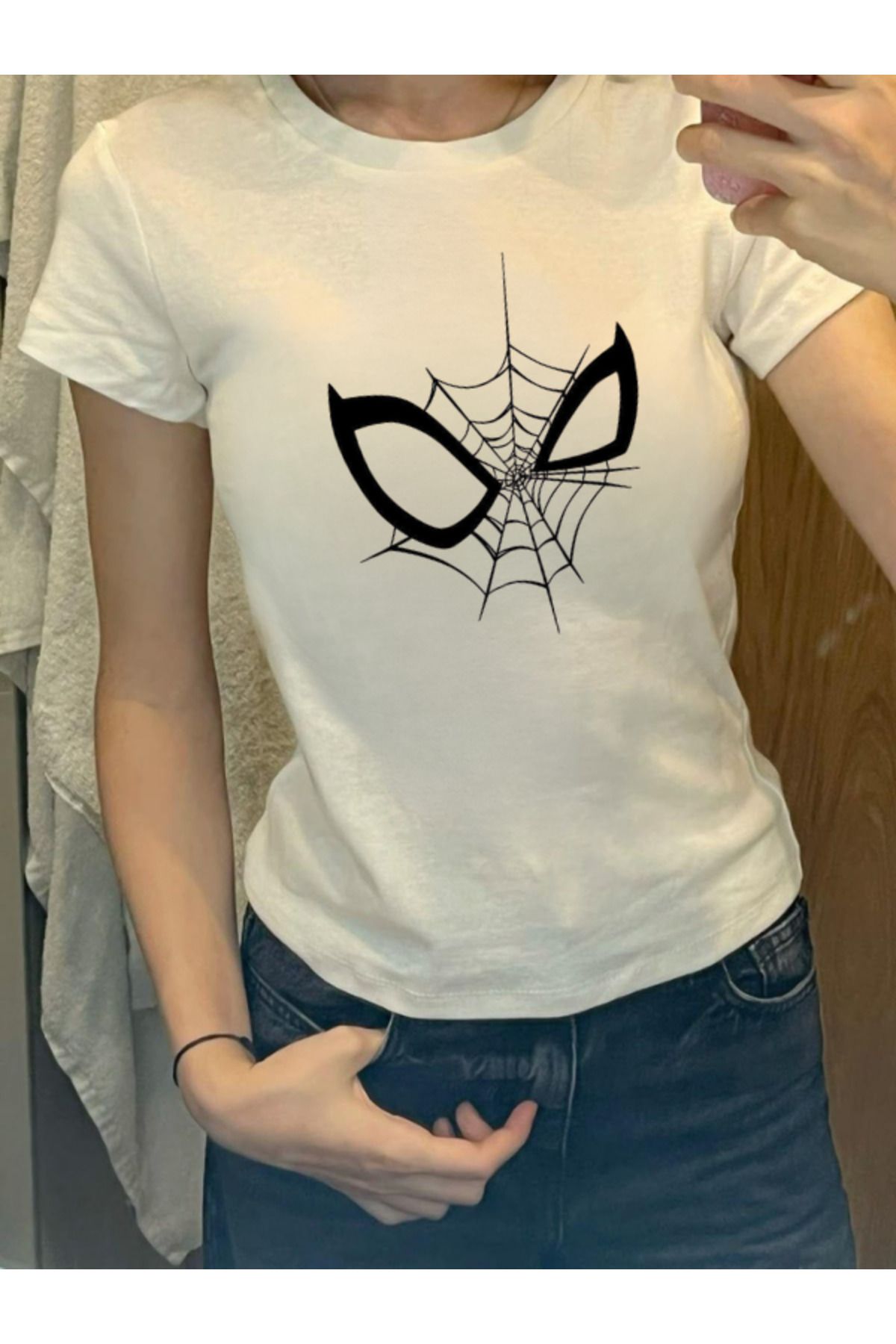 DEEFWEAR DREICH SPIDER (4) BASKILI BEYAZ CROP