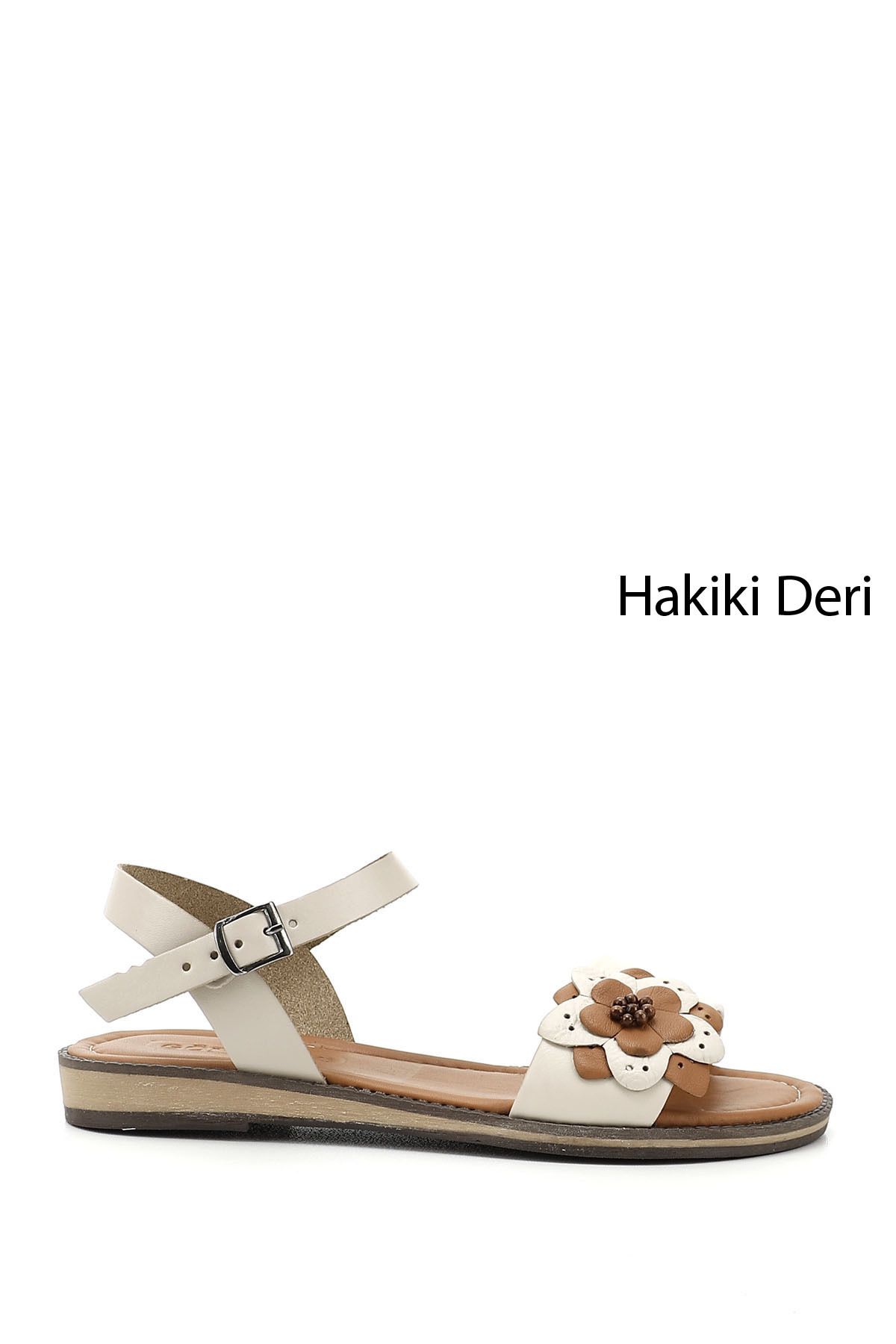 GÖNDERİ(R) Kadın / Kız Bej Hakiki Deri Sandalet