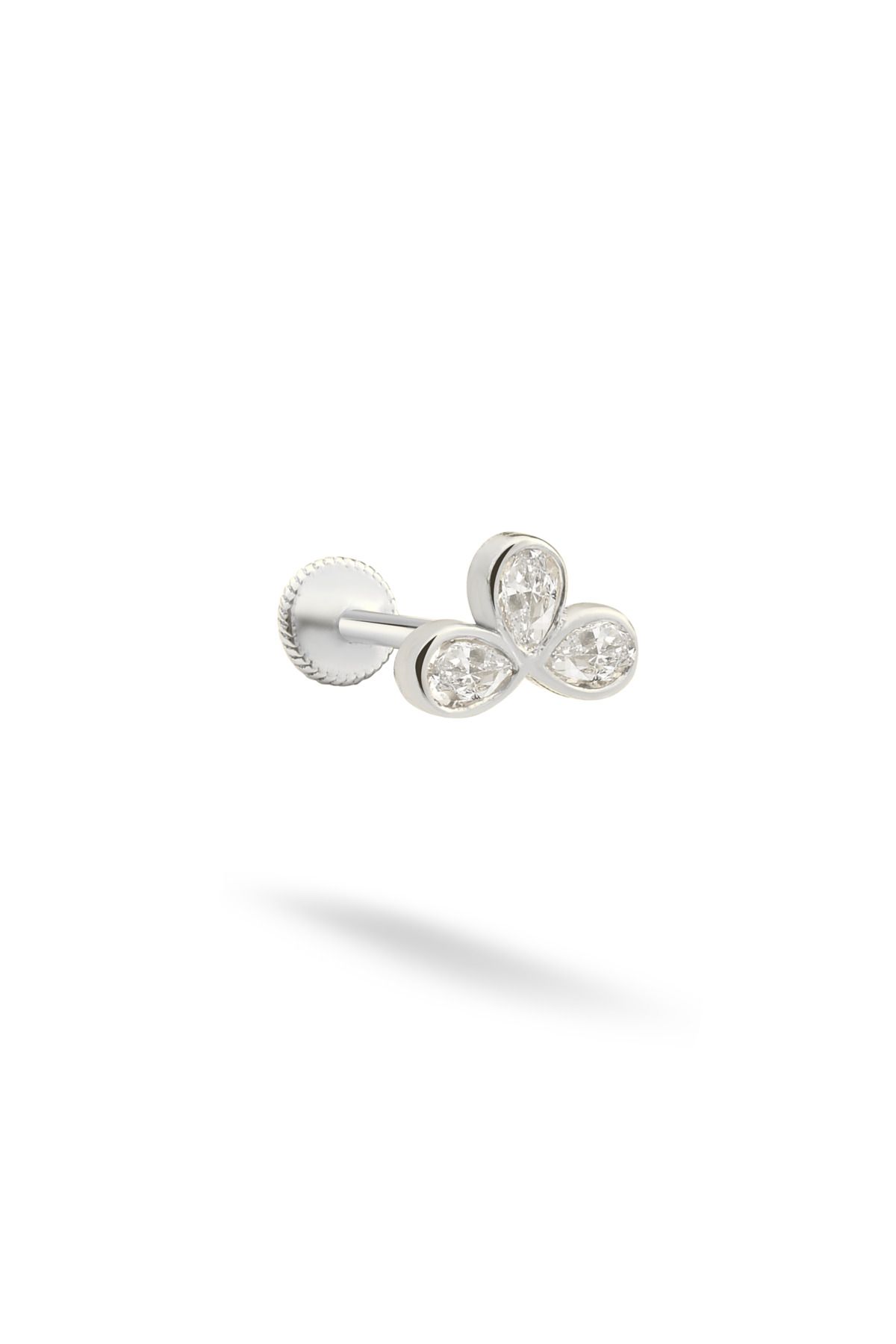 Lunia Atelier Parıldayan Üçlü Taş Altın Piercing
